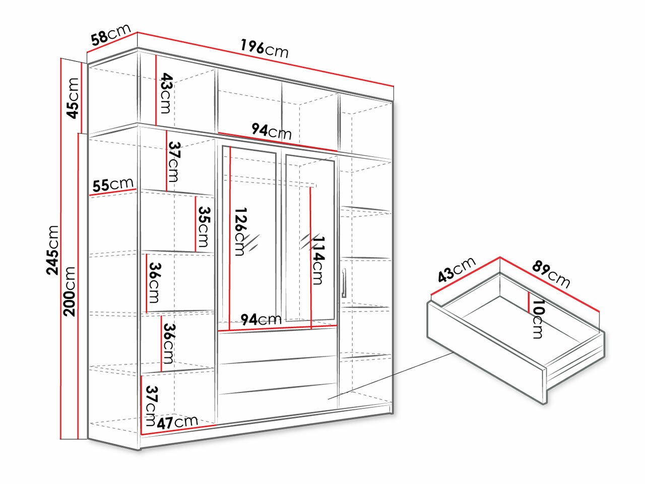 Gardróbszekrény Lombala 110