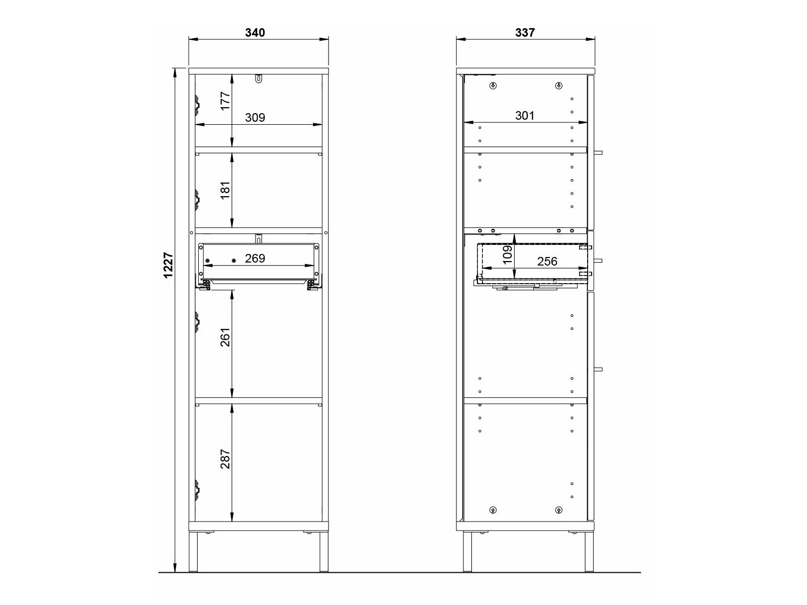 Álló fürdőszoba szekrény Ruvlevu 101 (Grafit + Navarra tölgy)