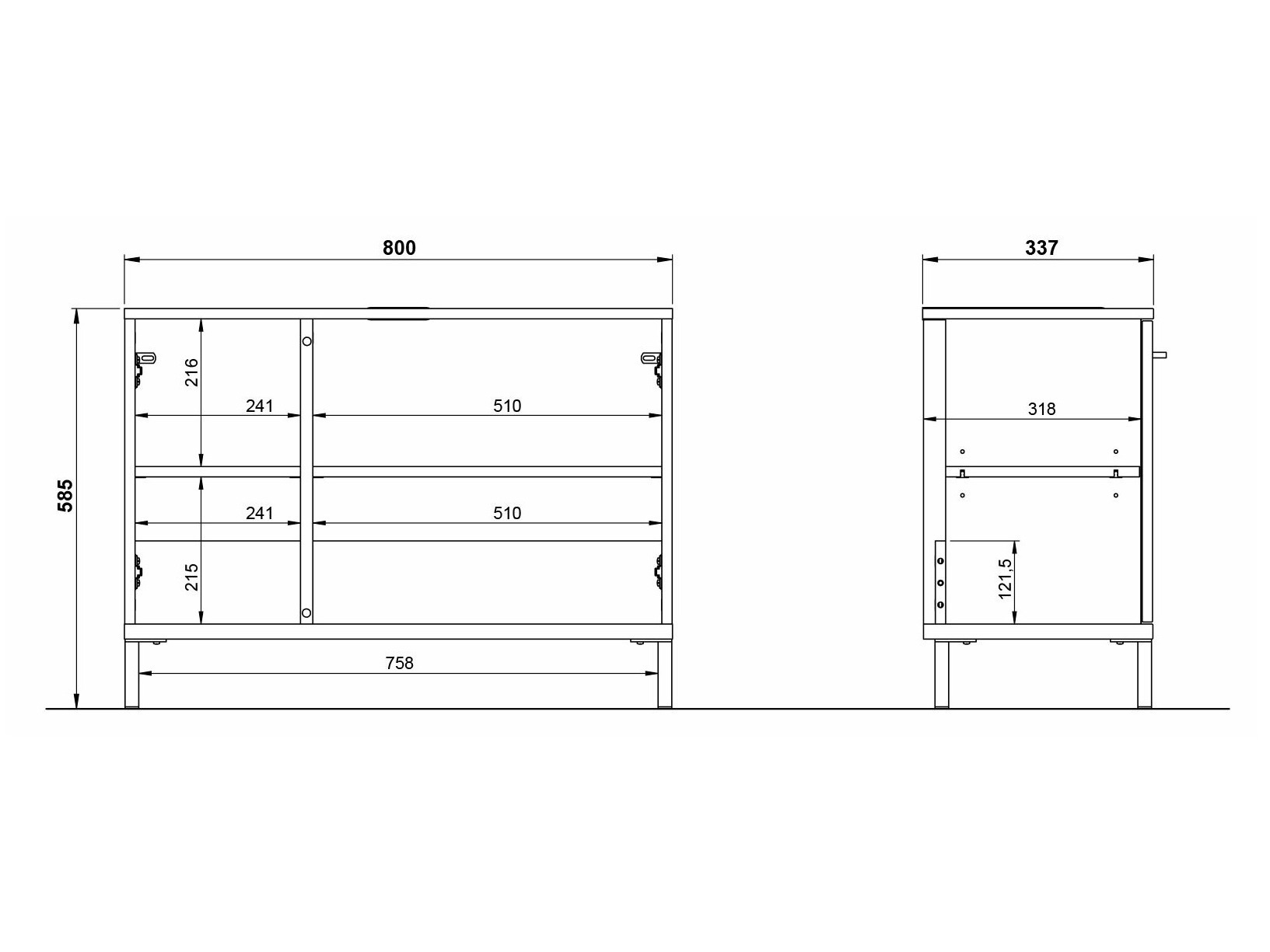 Mosdó alatti álló szekrény Ruvlevu 100 (Grafit + Navarra tölgy)