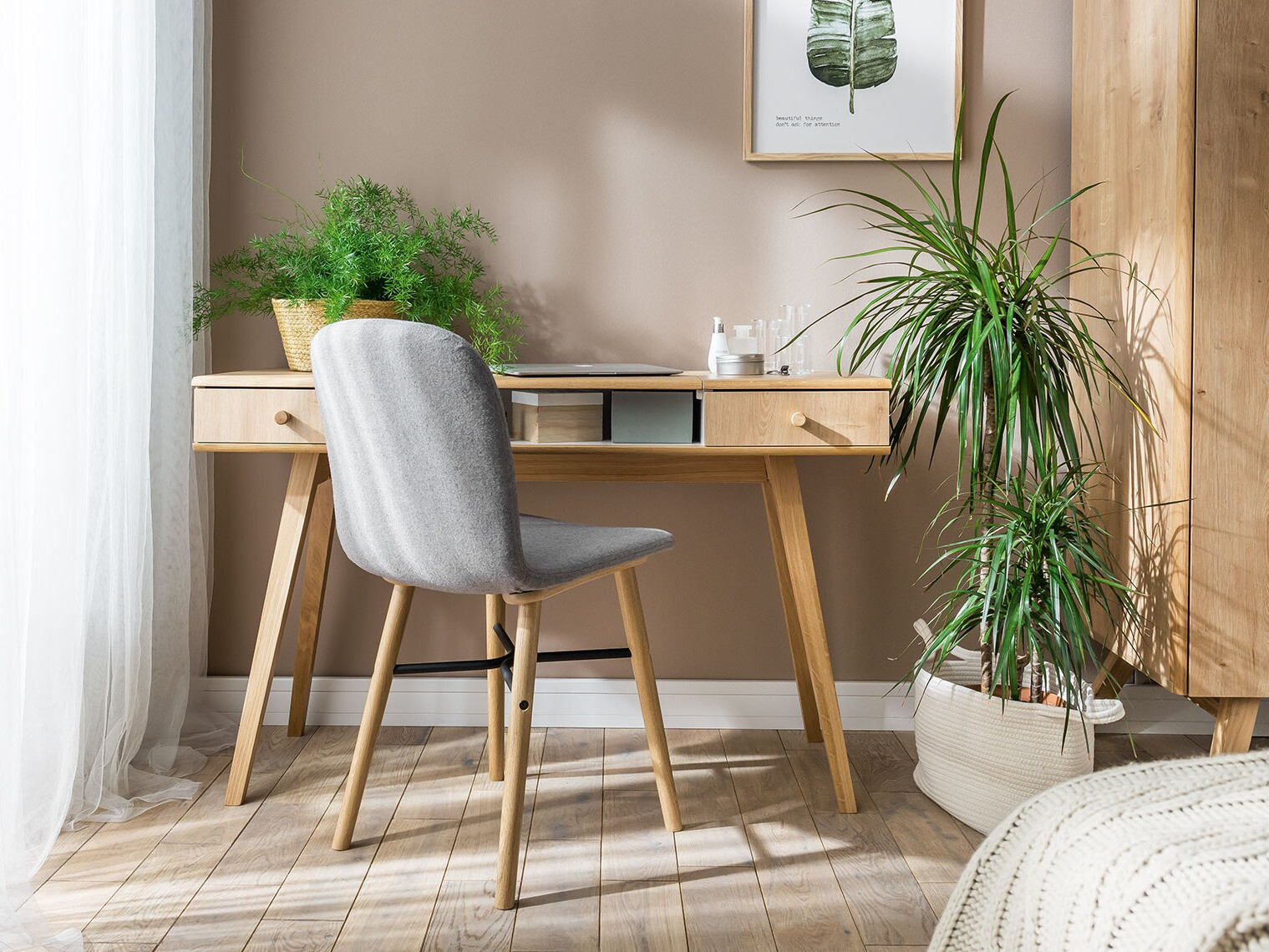 Fésülködő asztal Ruvruvi 100 (Fehér + Tölgy)