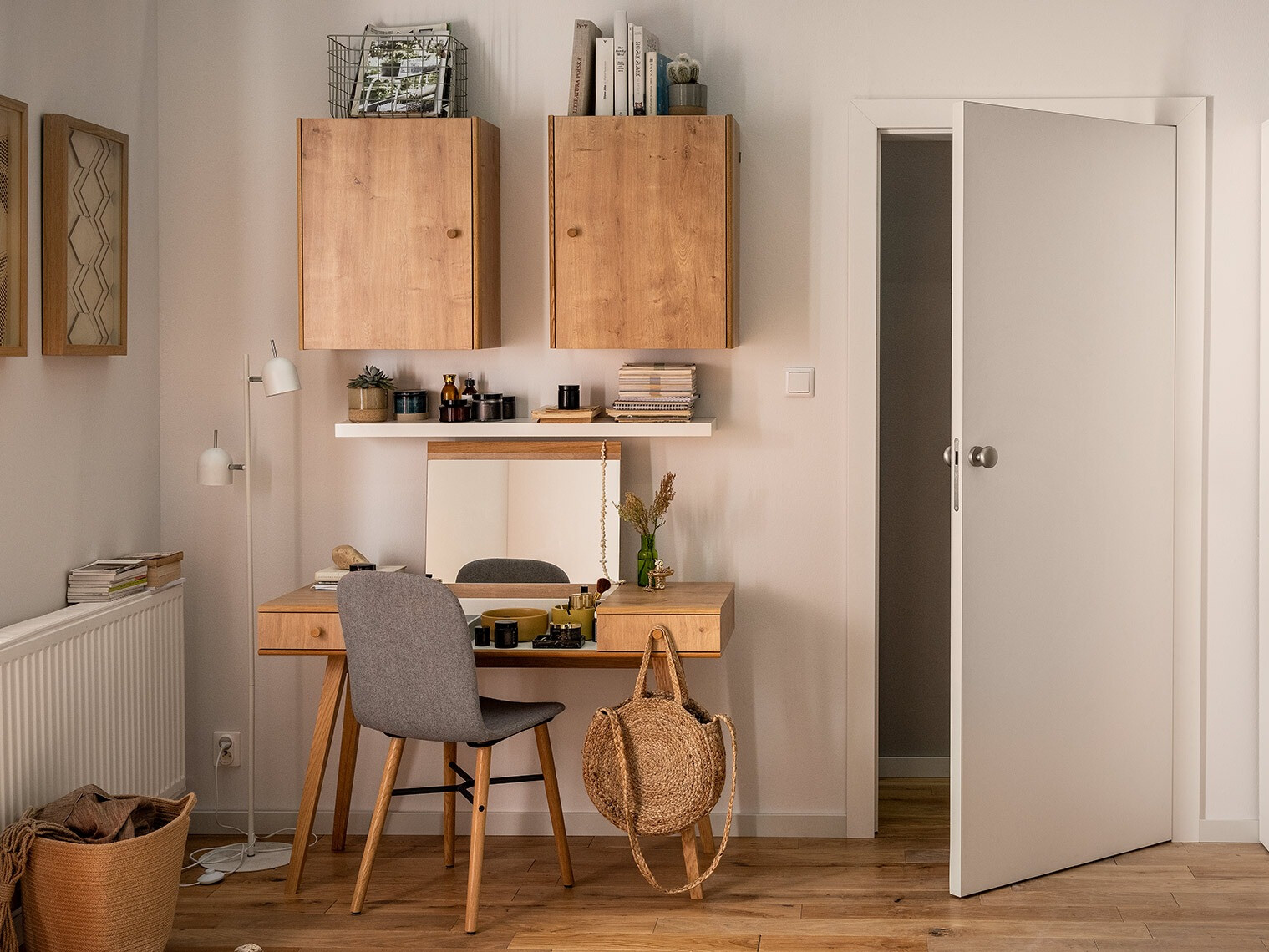 Fésülködő asztal Ruvruvi 100 (Fehér + Tölgy)