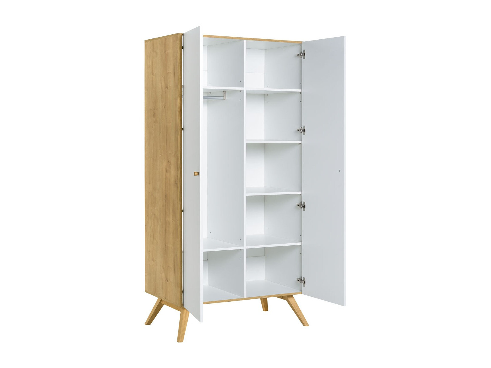 Gardróbszekrény Ruvruvi 101 (Fehér + Tölgy)