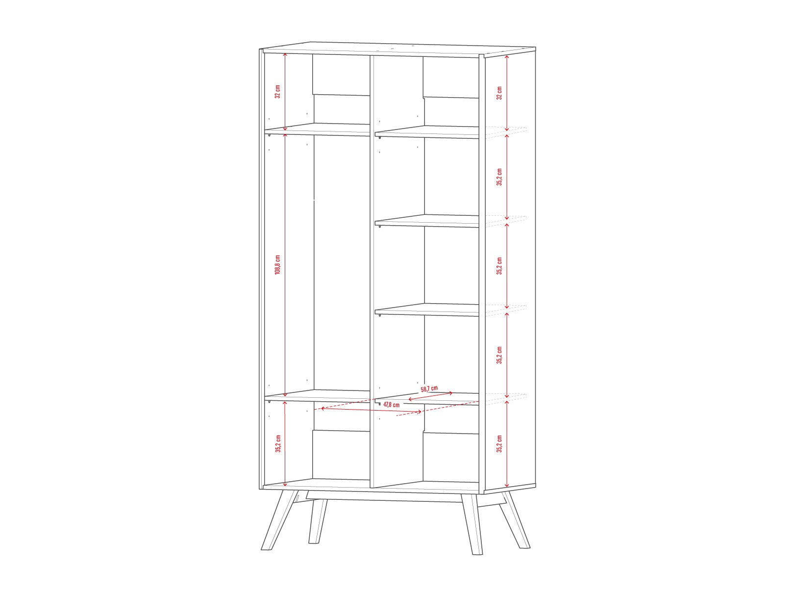 Gardróbszekrény Ruvruvi 101 (Fehér + Tölgy)