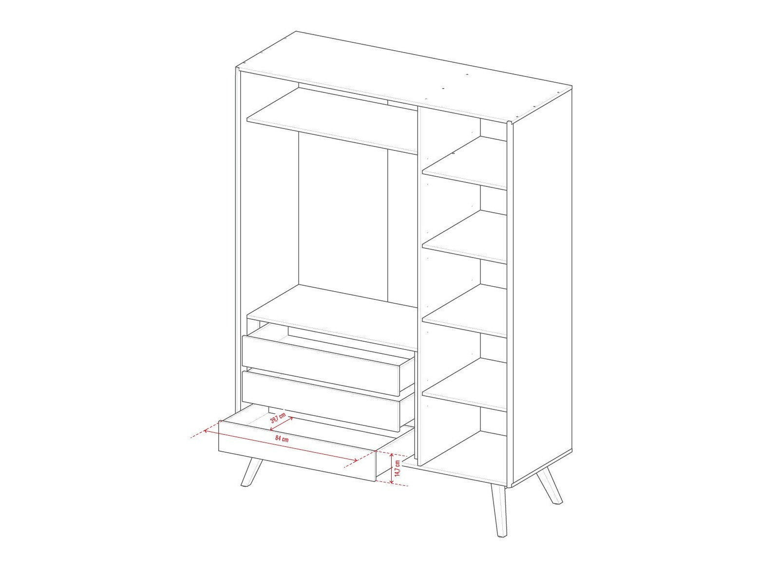 Gardróbszekrény Ruvruvi 102 (Fehér + Tölgy)