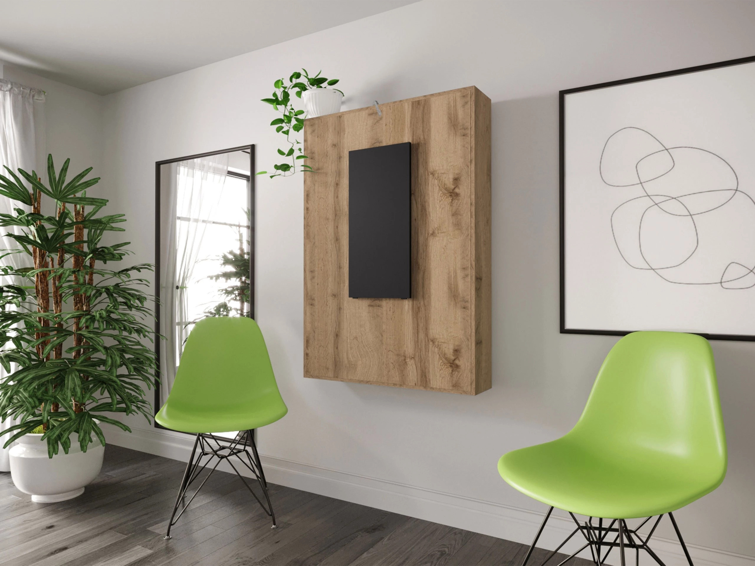 Összecsukható asztal Hartford 428 (Fekete + Wotan tölgy)