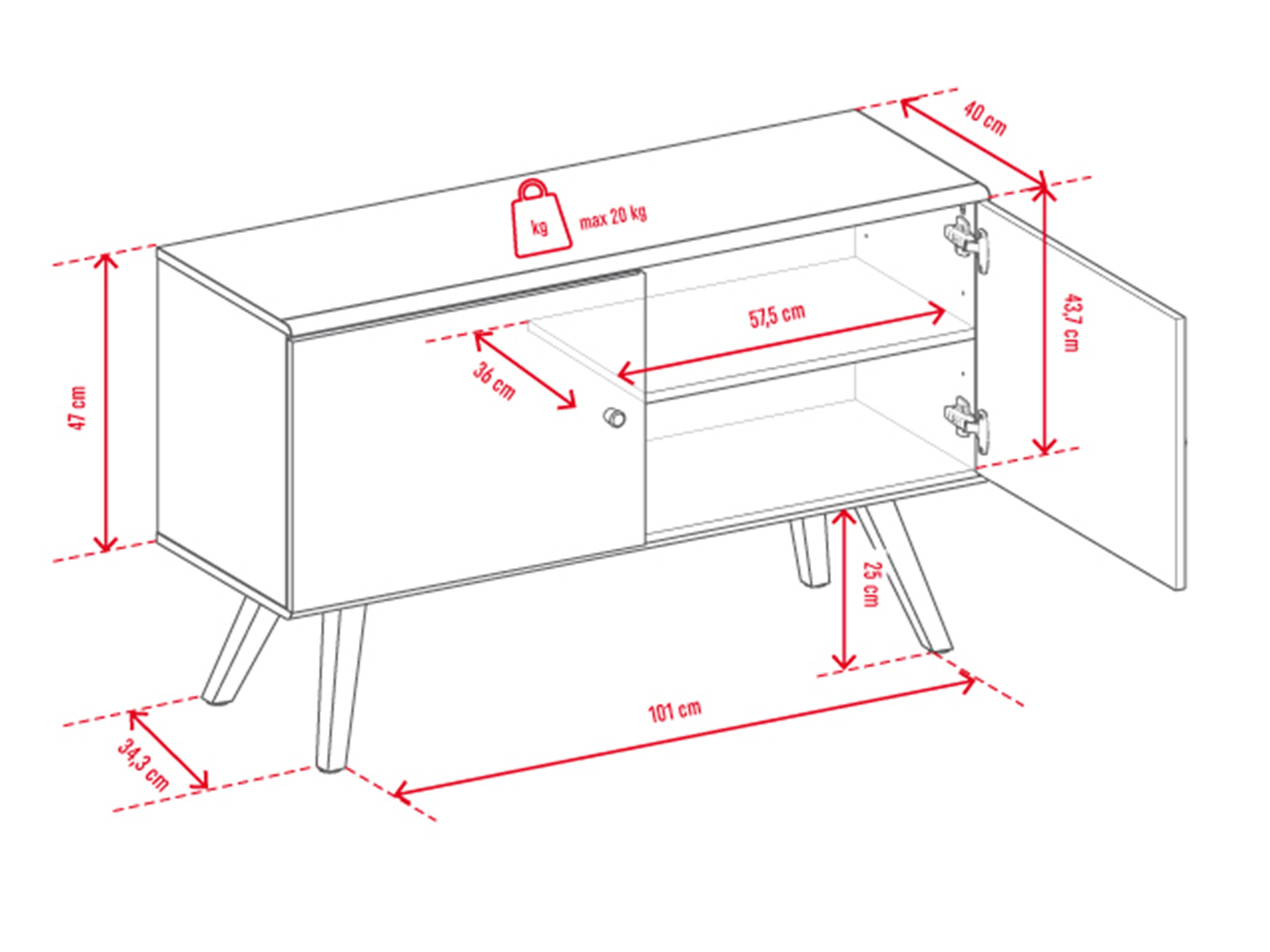 TV-állvány Ruvruvi 108 (Tölgy)
