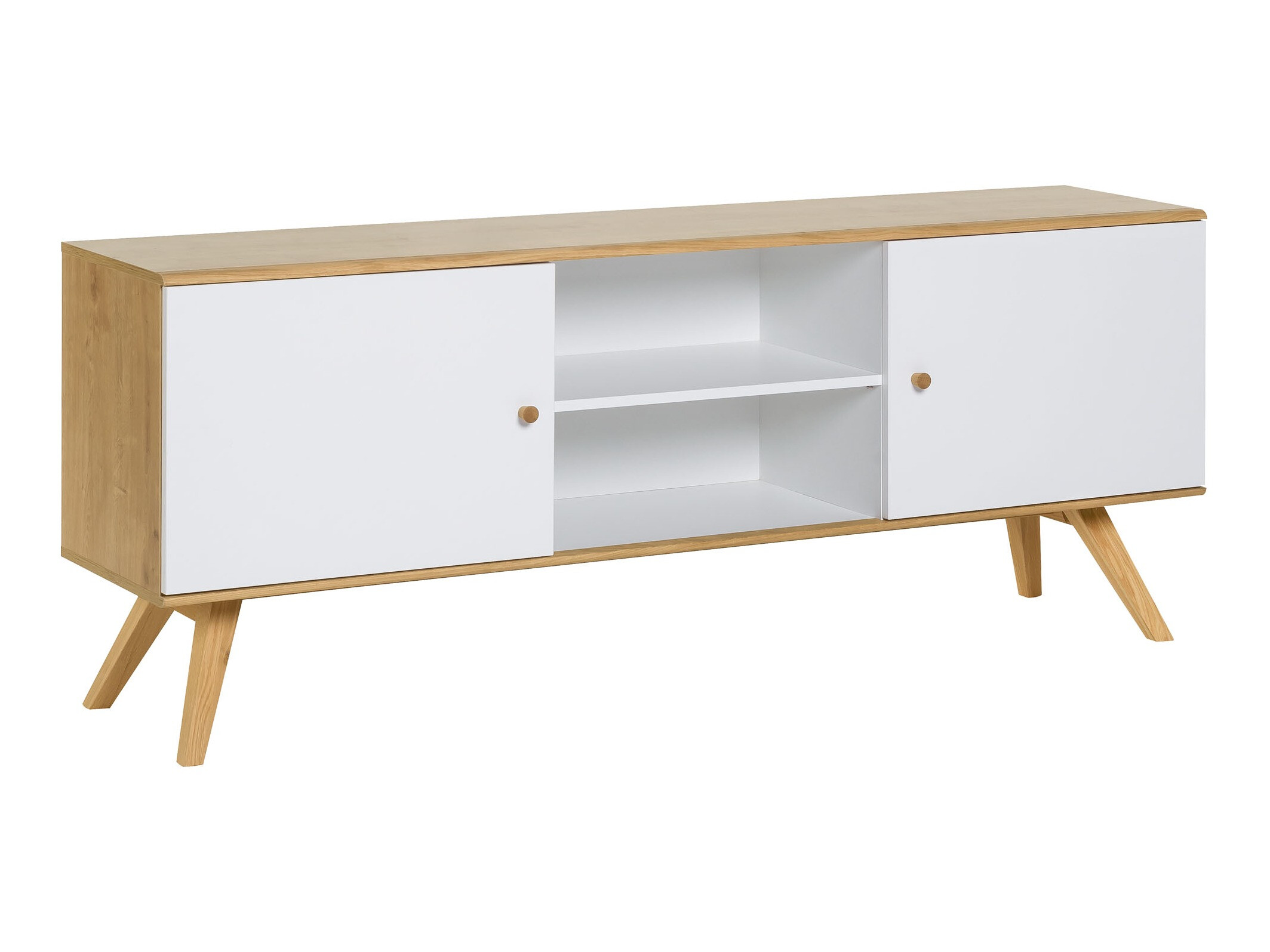 TV-állvány Ruvruvi 109 (Fehér + Tölgy)