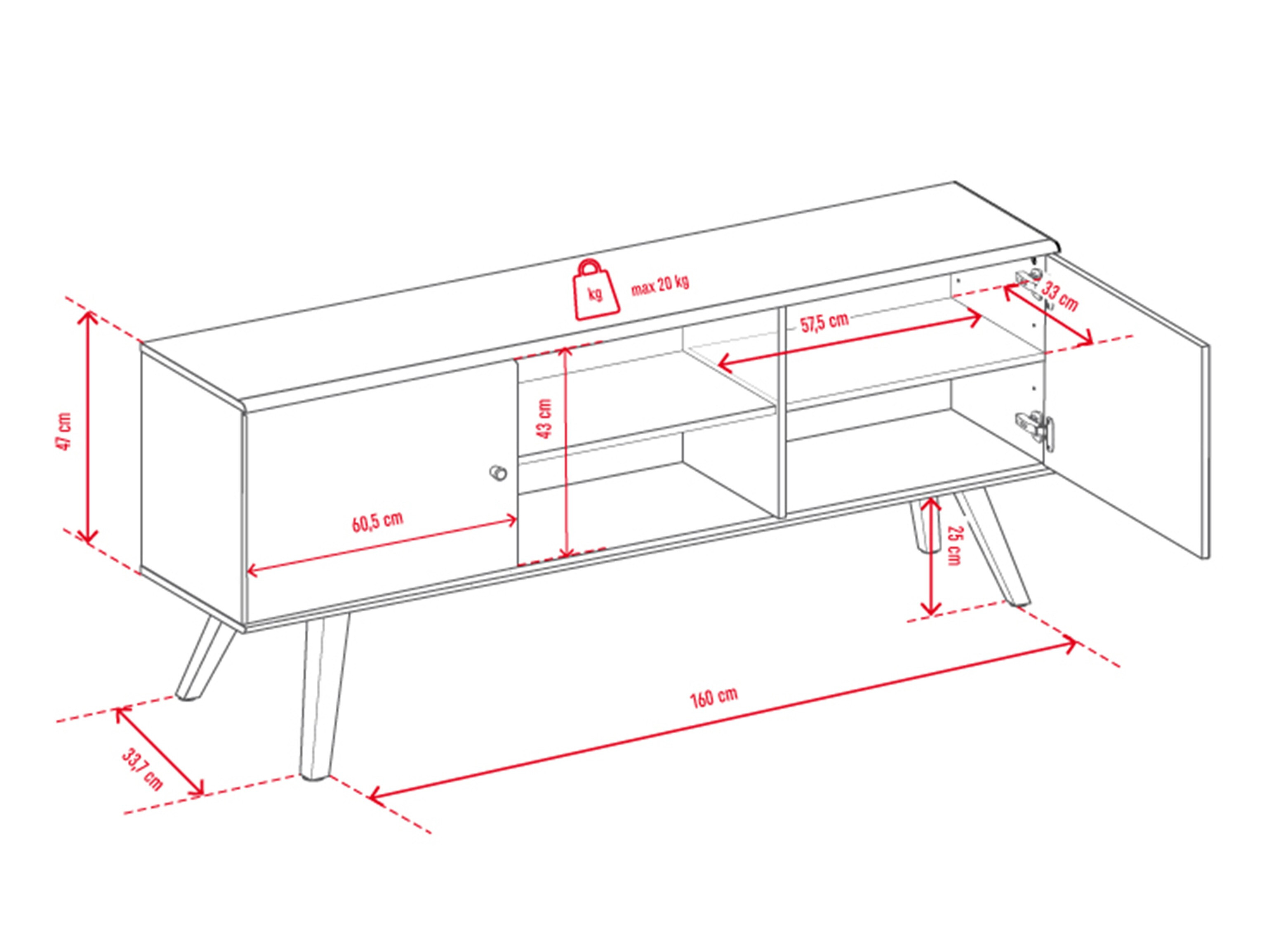 TV-állvány Ruvruvi 109 (Fehér + Tölgy)