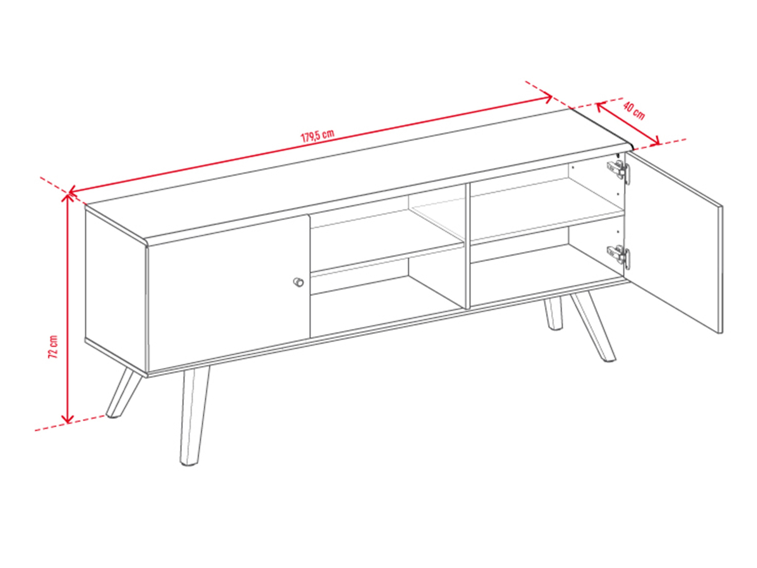 TV-állvány Ruvruvi 109 (Fehér + Tölgy)