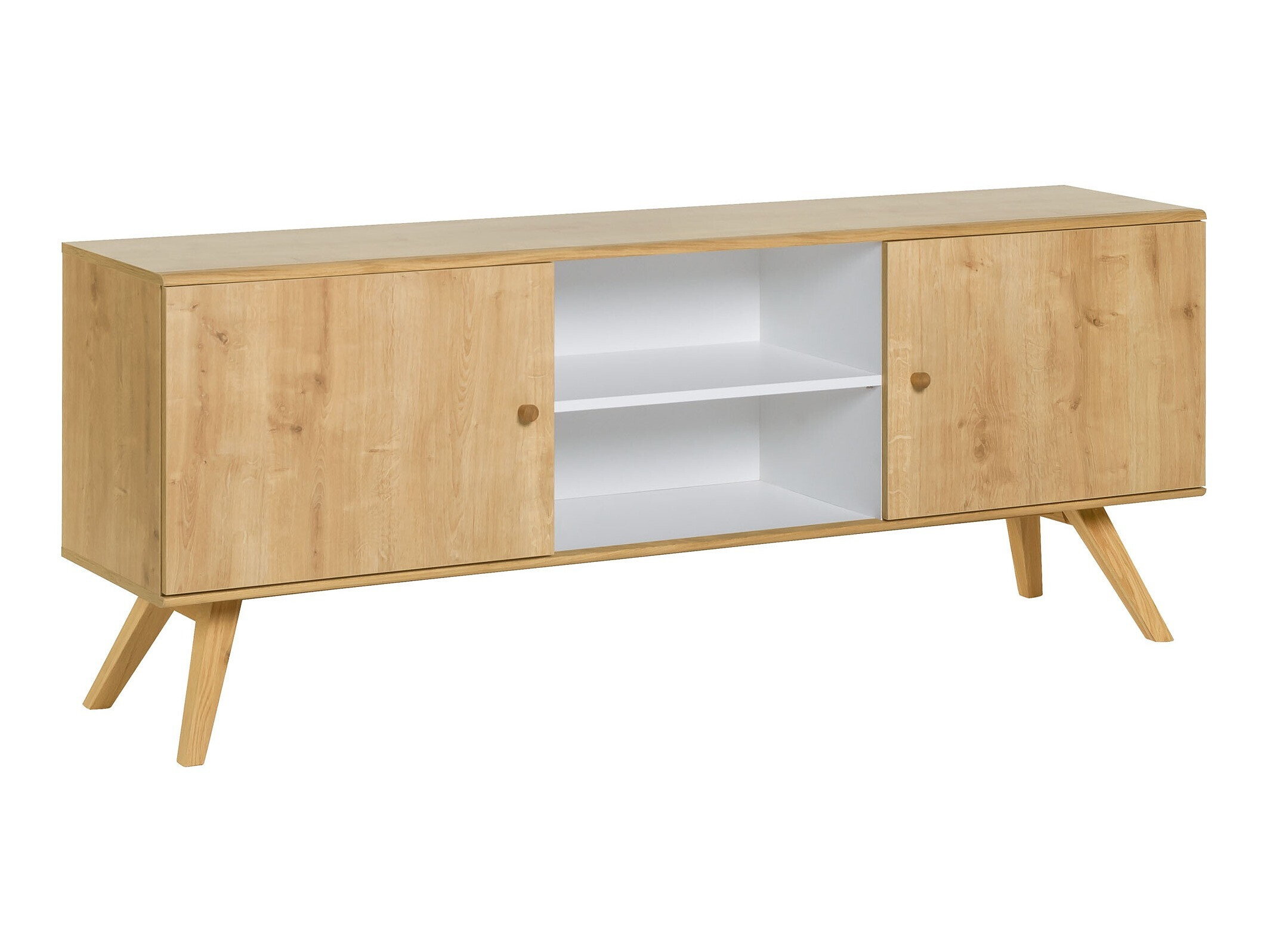 TV-állvány Ruvruvi 109 (Fehér + Tölgy)