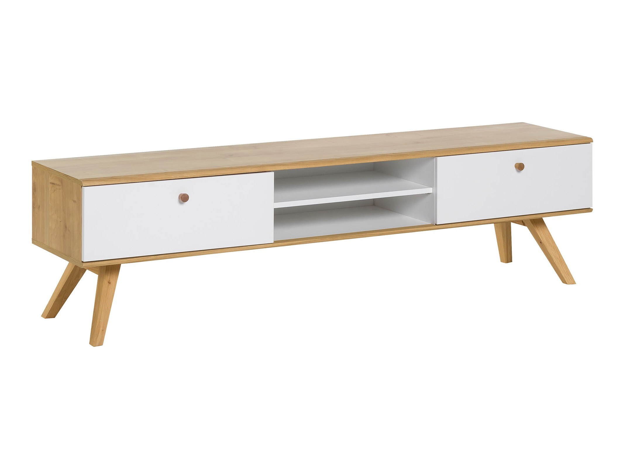 TV-állvány Ruvruvi 112 (Fehér + Tölgy)