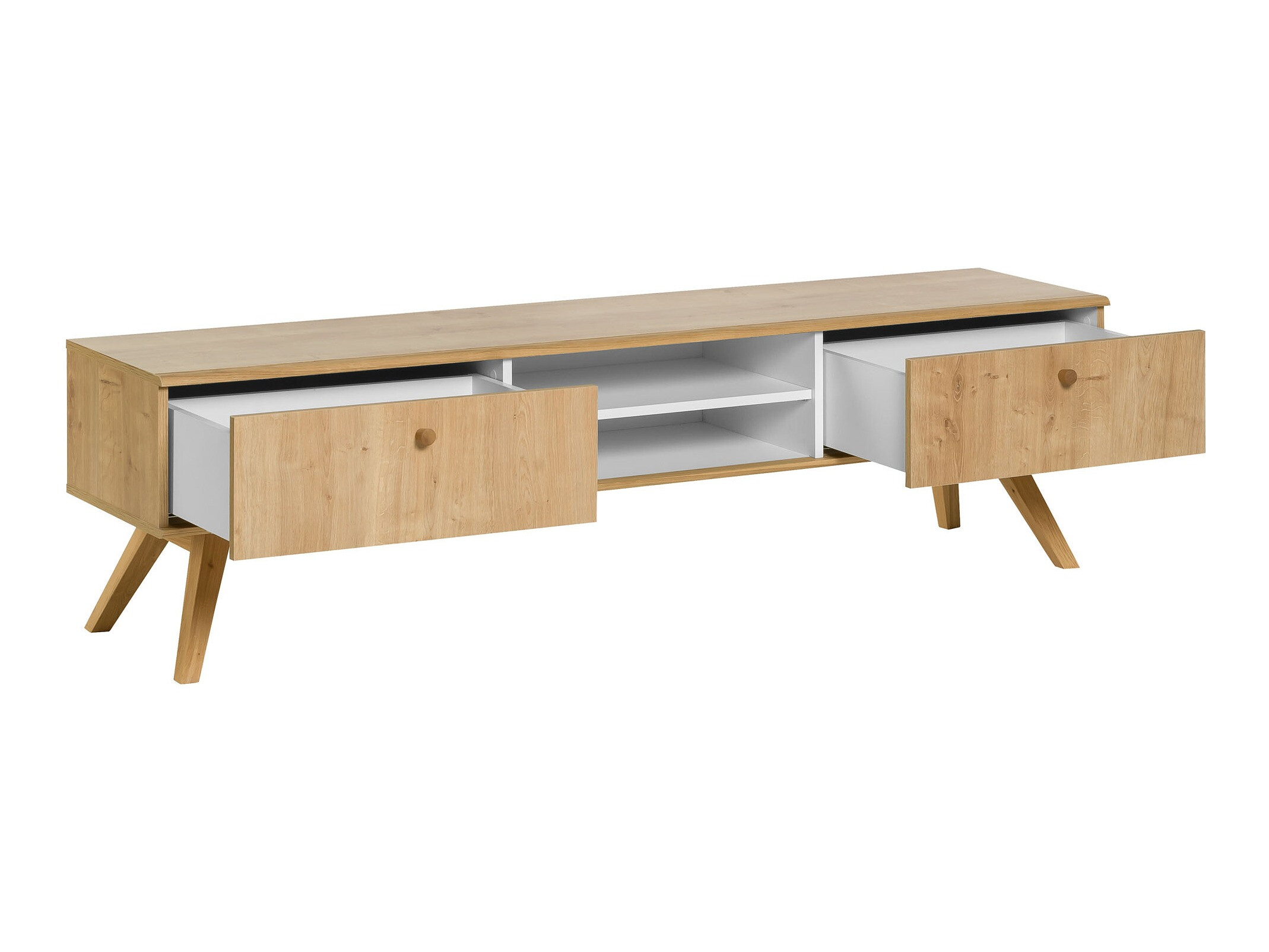 TV-állvány Ruvruvi 112 (Fehér + Tölgy)