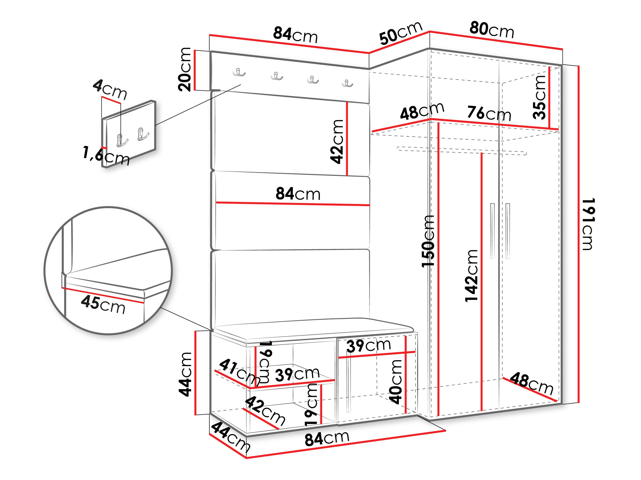 Előszoba garnitúra Hartford 526 (Kasmír)