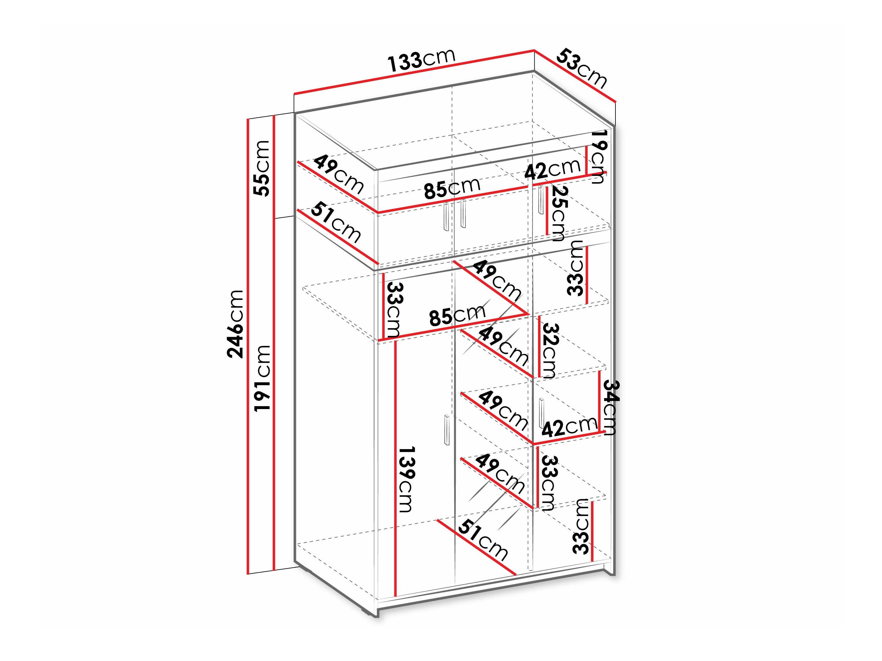 Gardróbszekrény Novduni 105 (Fehér)
