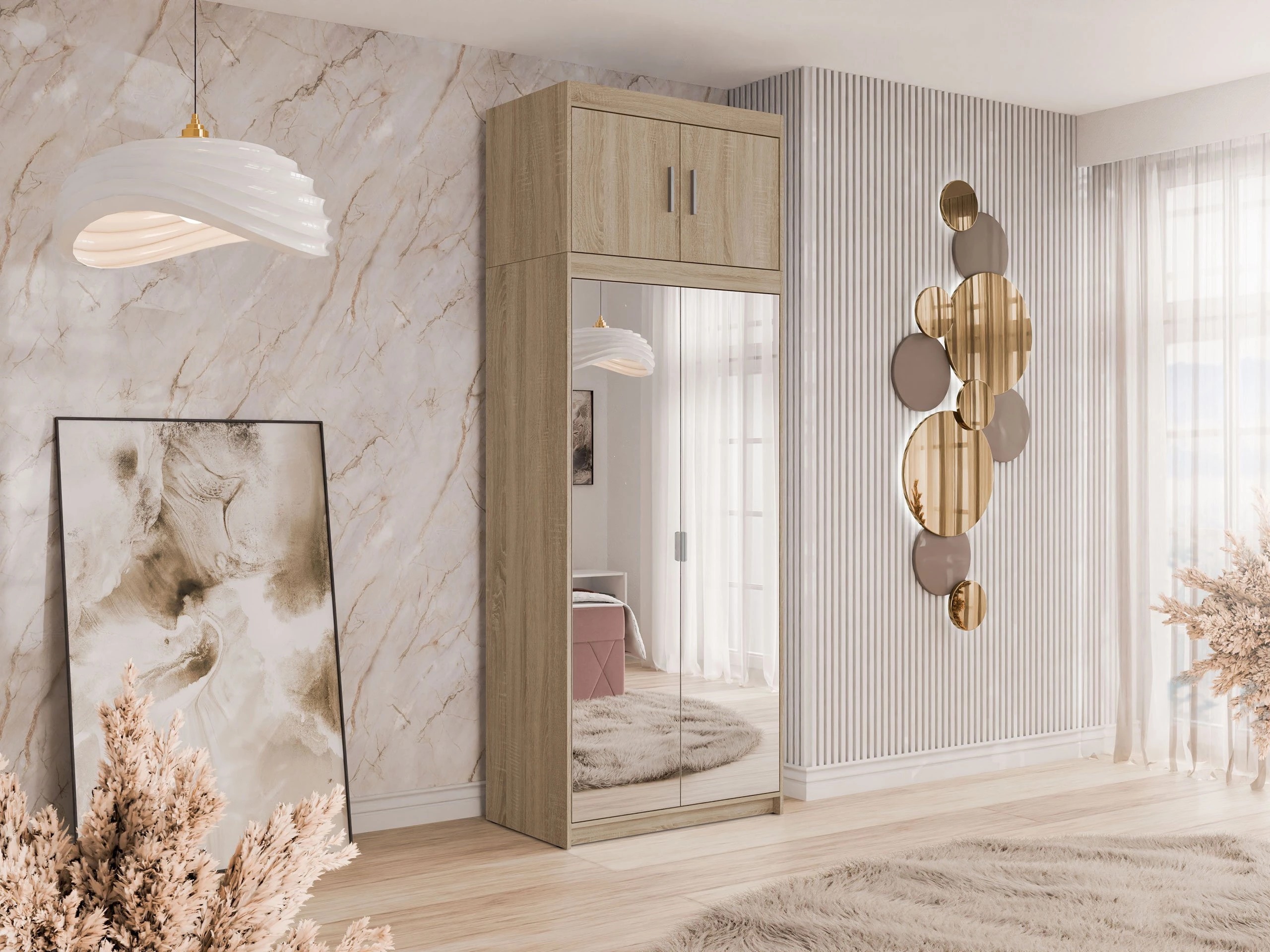 Gardróbszekrény Novduni 119 (Sonoma tölgy)