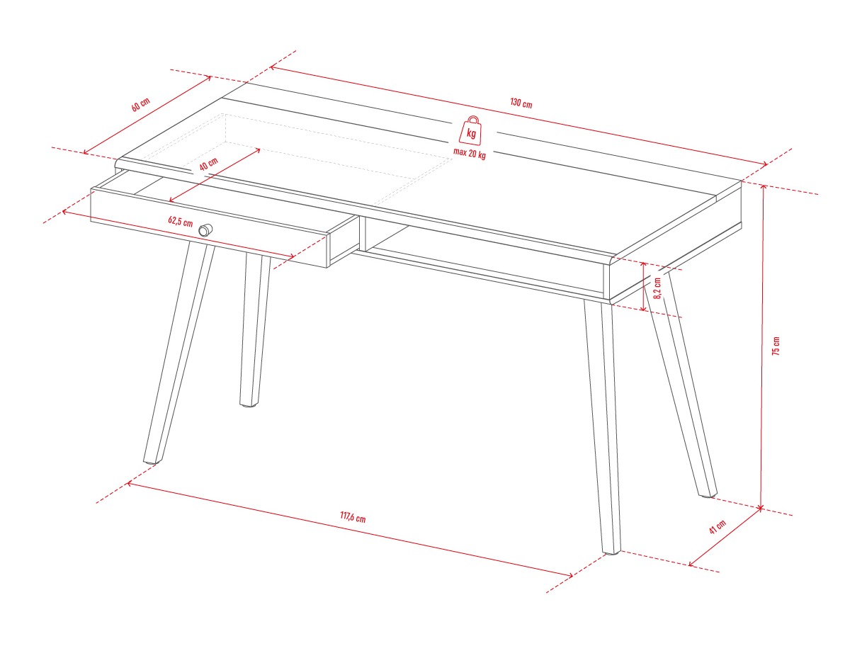 Íróasztal Ruvruvi 115