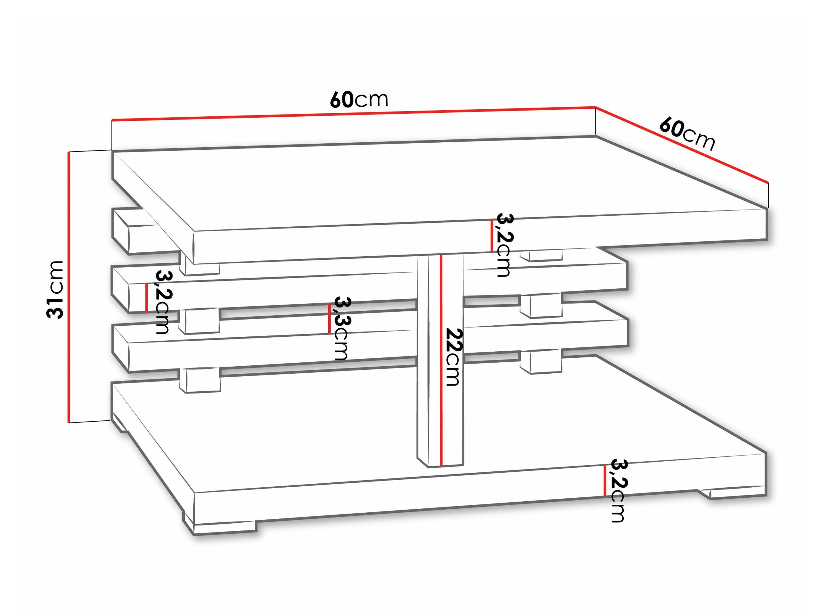 Dohányzóasztal Goodyear 122 (Matt fehér)