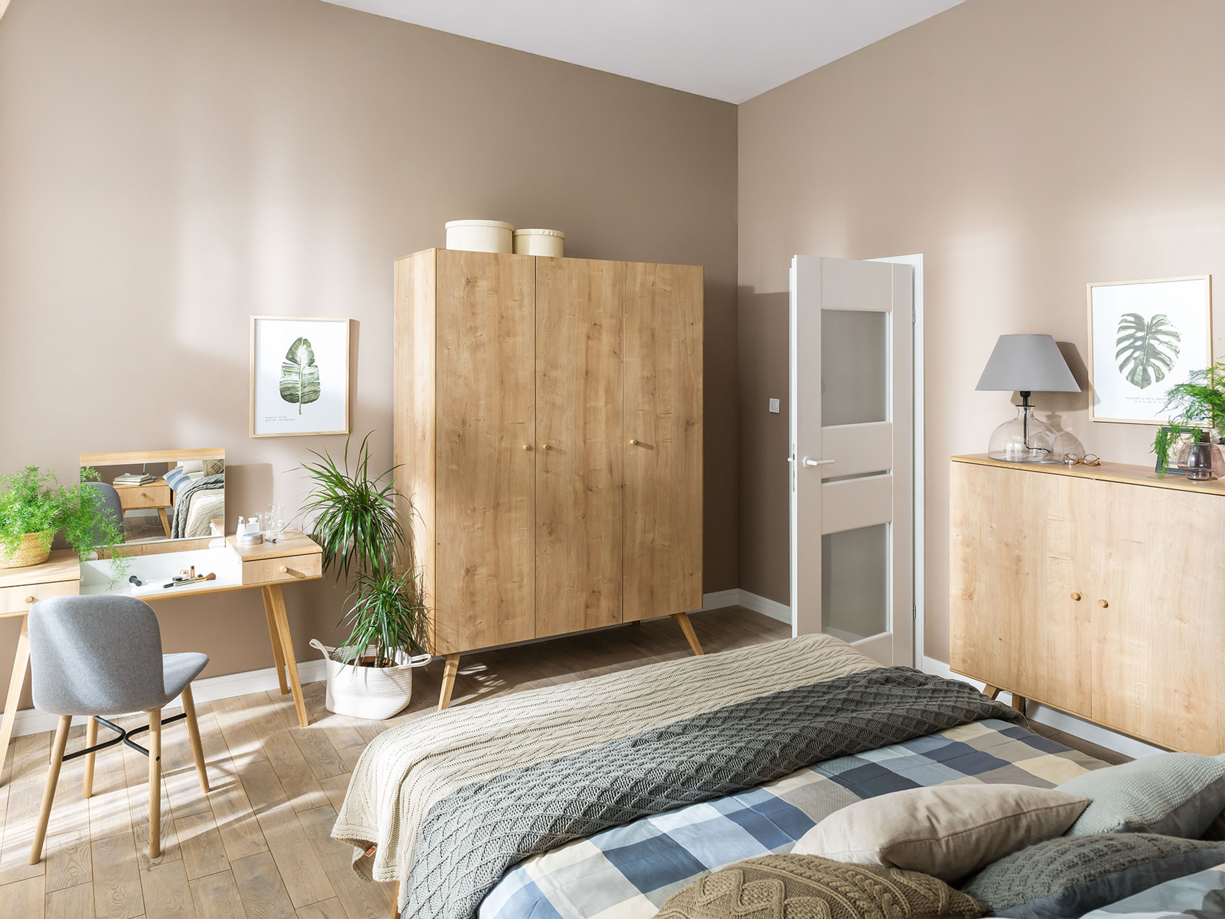 Fésülködő asztal Ruvruvi 100 (Fehér + Tölgy)