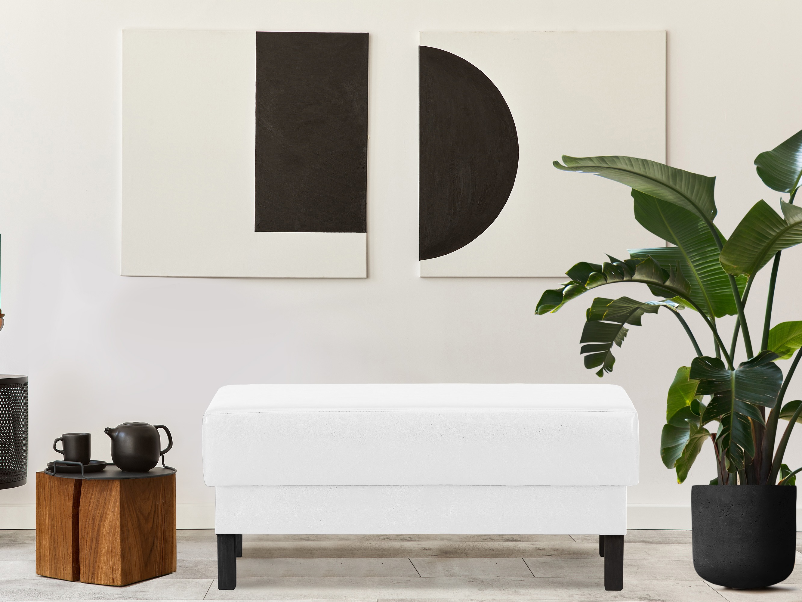 Kárpitozott pad Dalrevu 104 (Fehér)