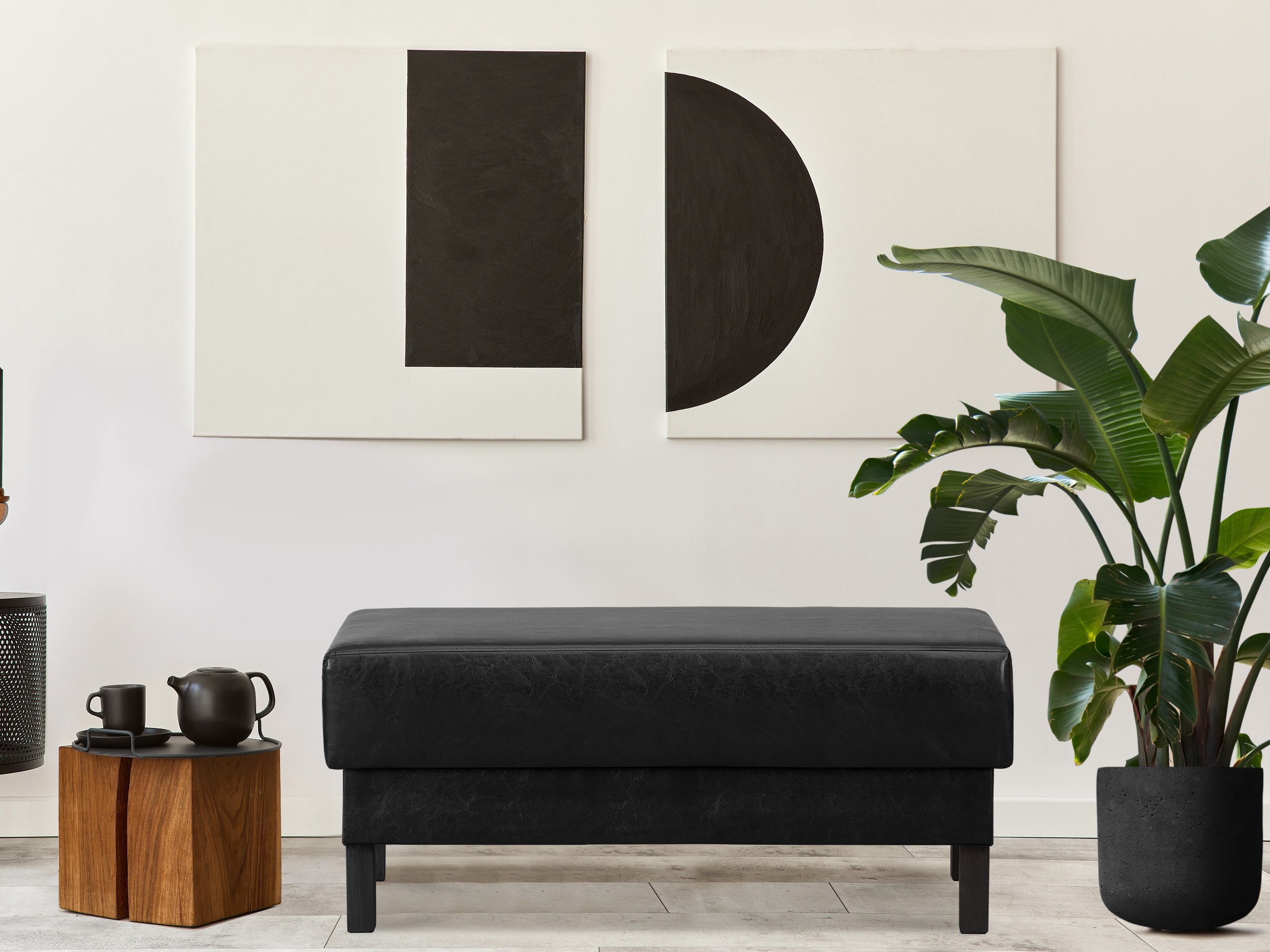 Kárpitozott pad Dalrevu 104 (Fekete)