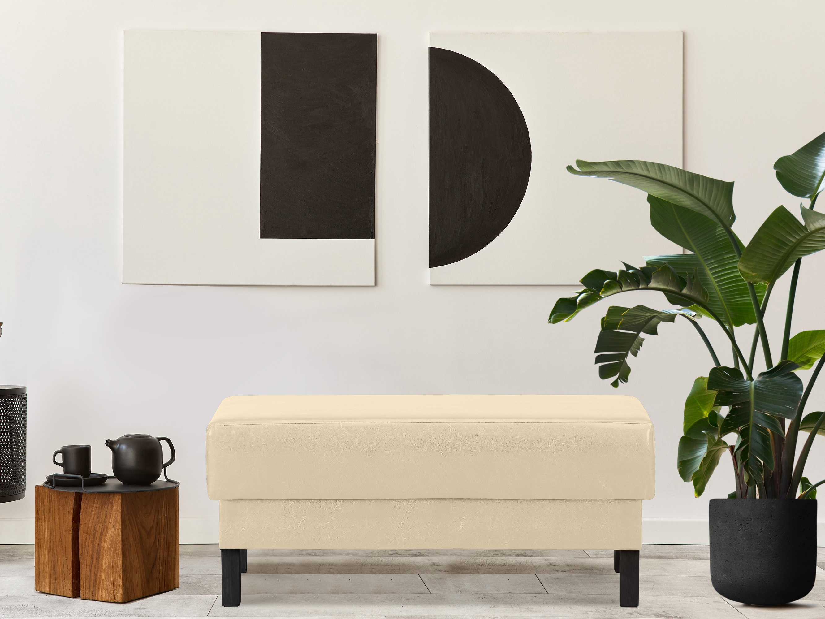 Kárpitozott pad Dalrevu 104 (Krém)