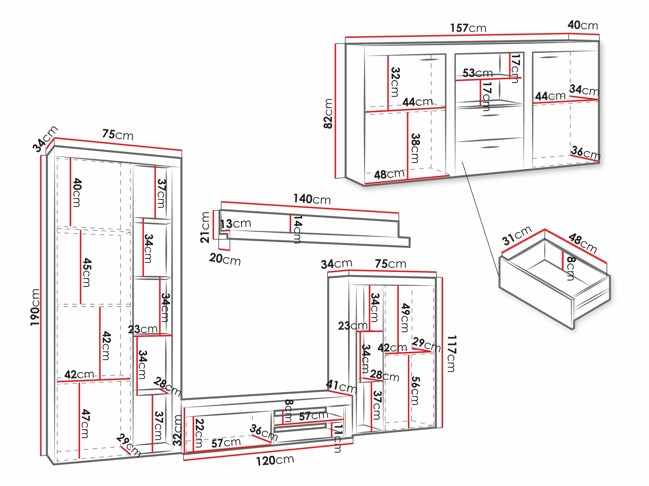 Nappali szett Soca I (Fehér)