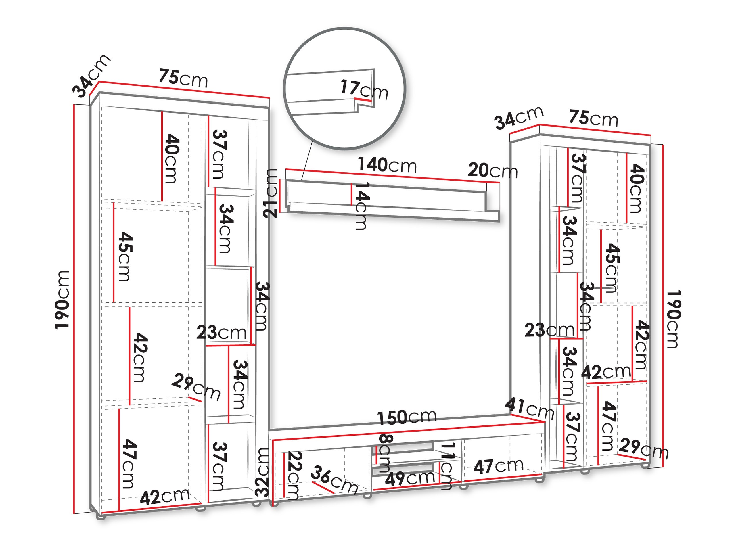 Nappali szett Soca II (Fehér)