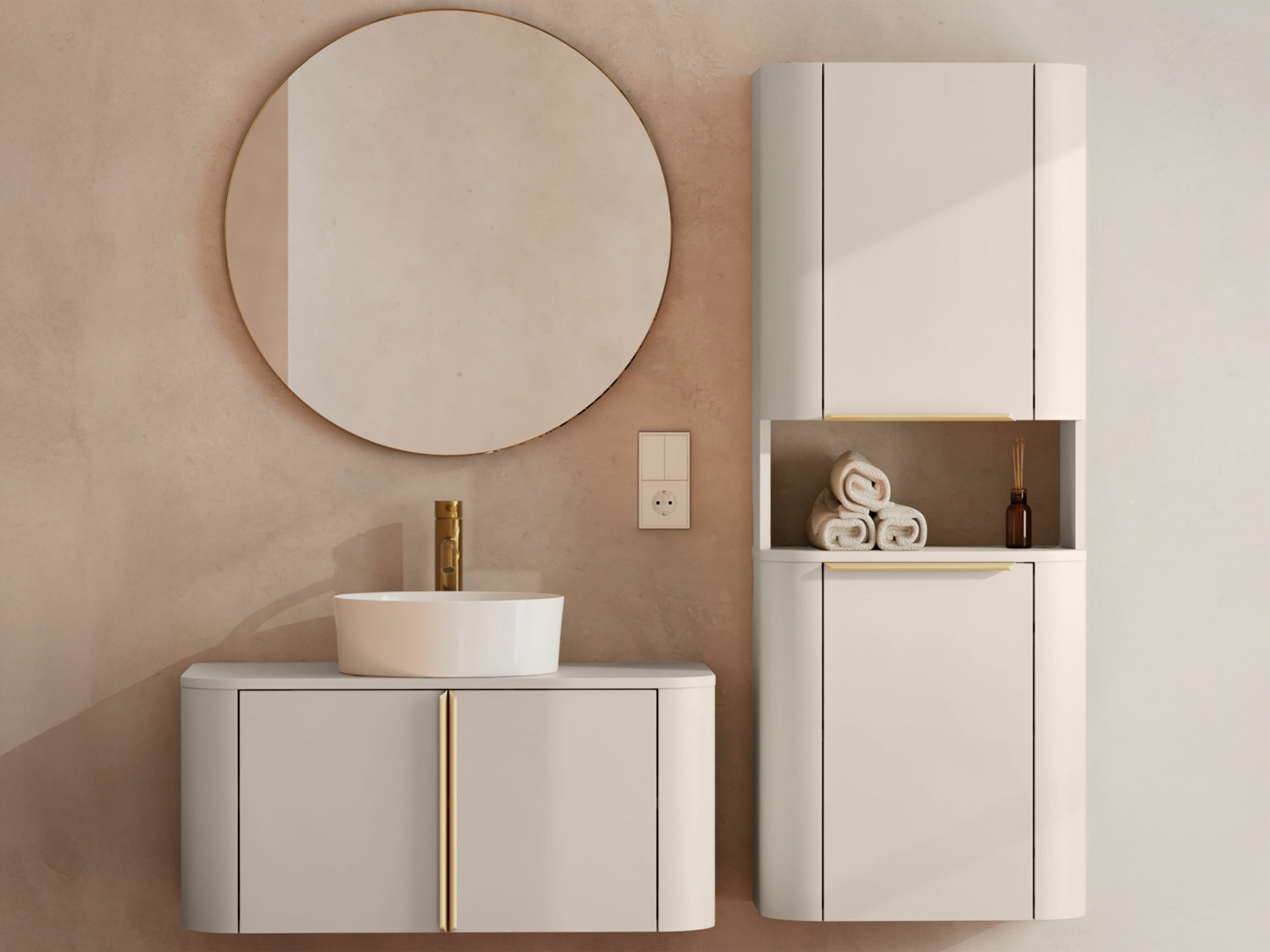 Fali fürdőszoba szekrény Burleson 572