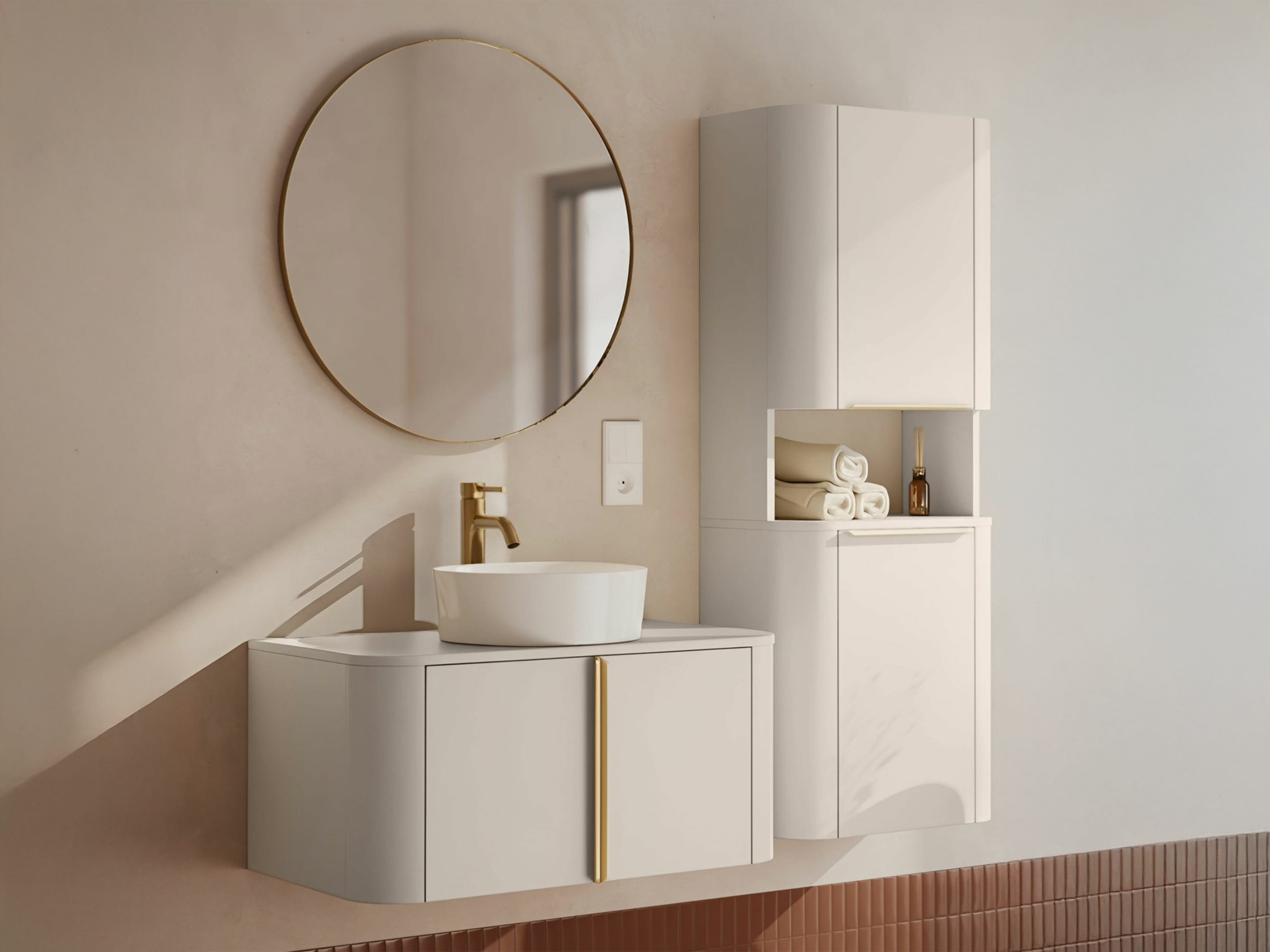 Fali fürdőszoba szekrény Burleson 572