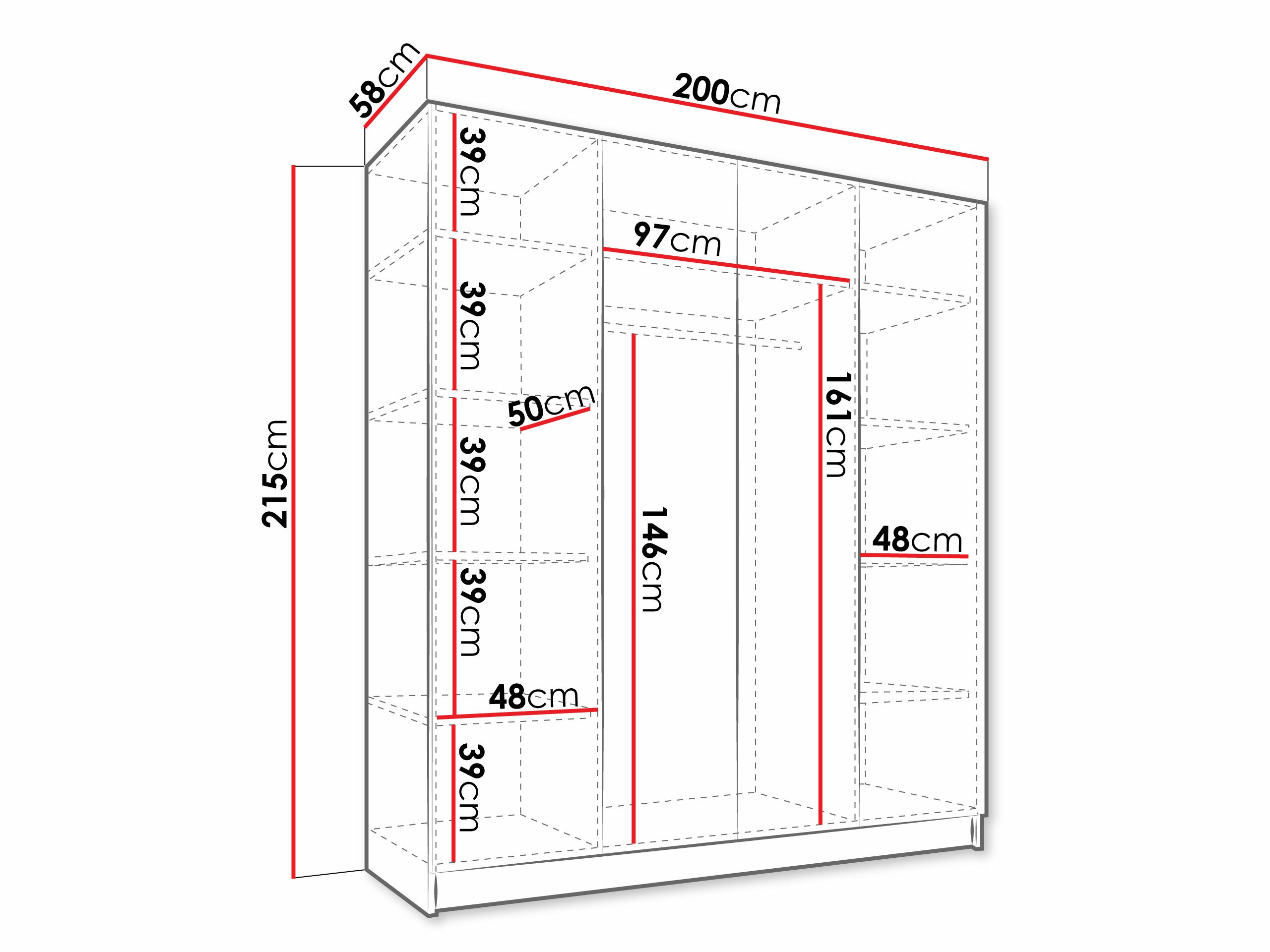 Gardróbszekrény Closico 190 (Kasmír + Aranysárga)
