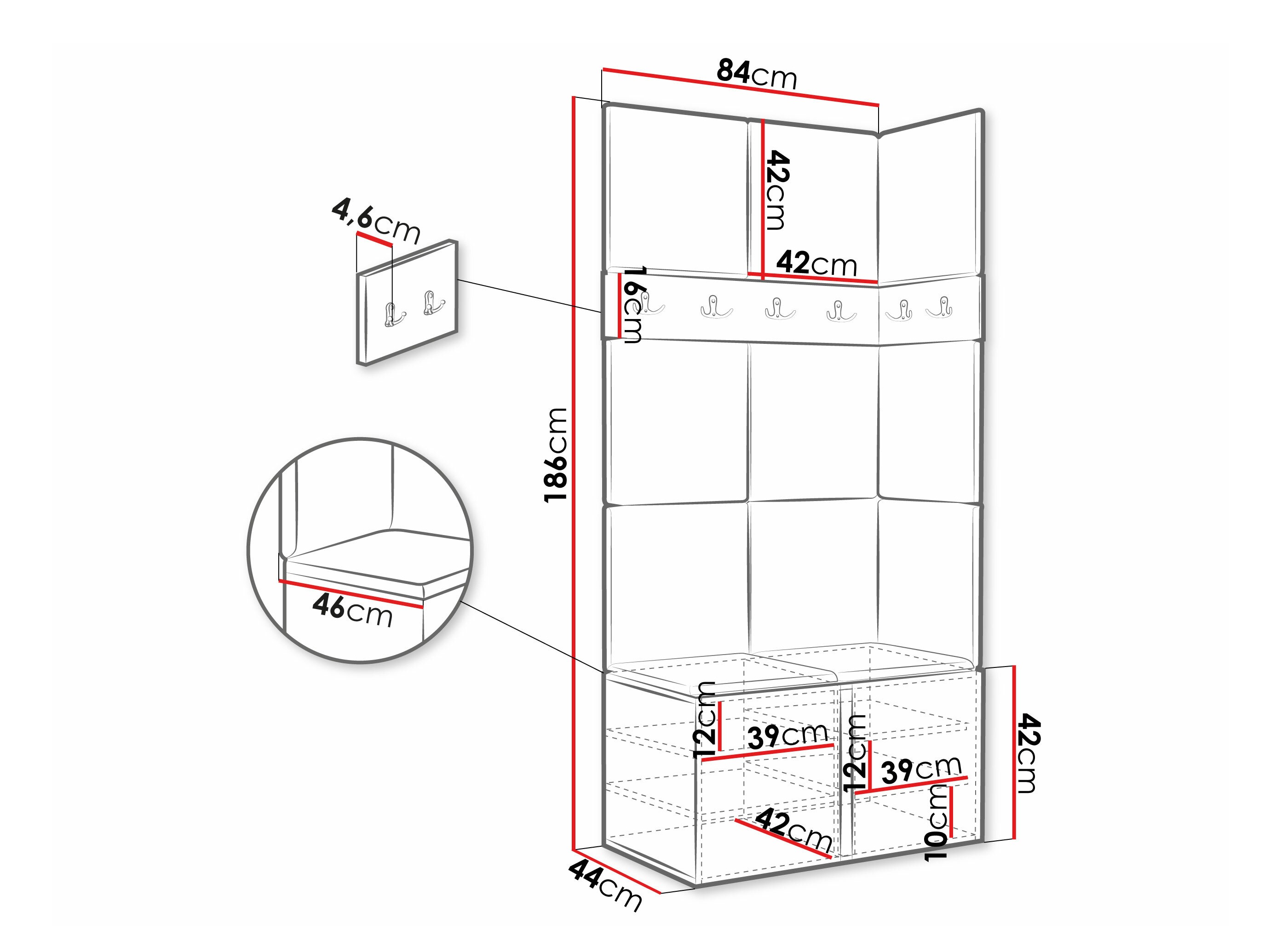 Előszoba garnitúra Pinis I (Grafit)