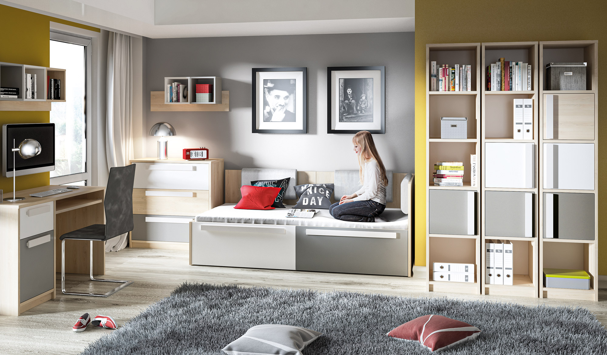 Fali polc Tivruve 112 (Szürke)