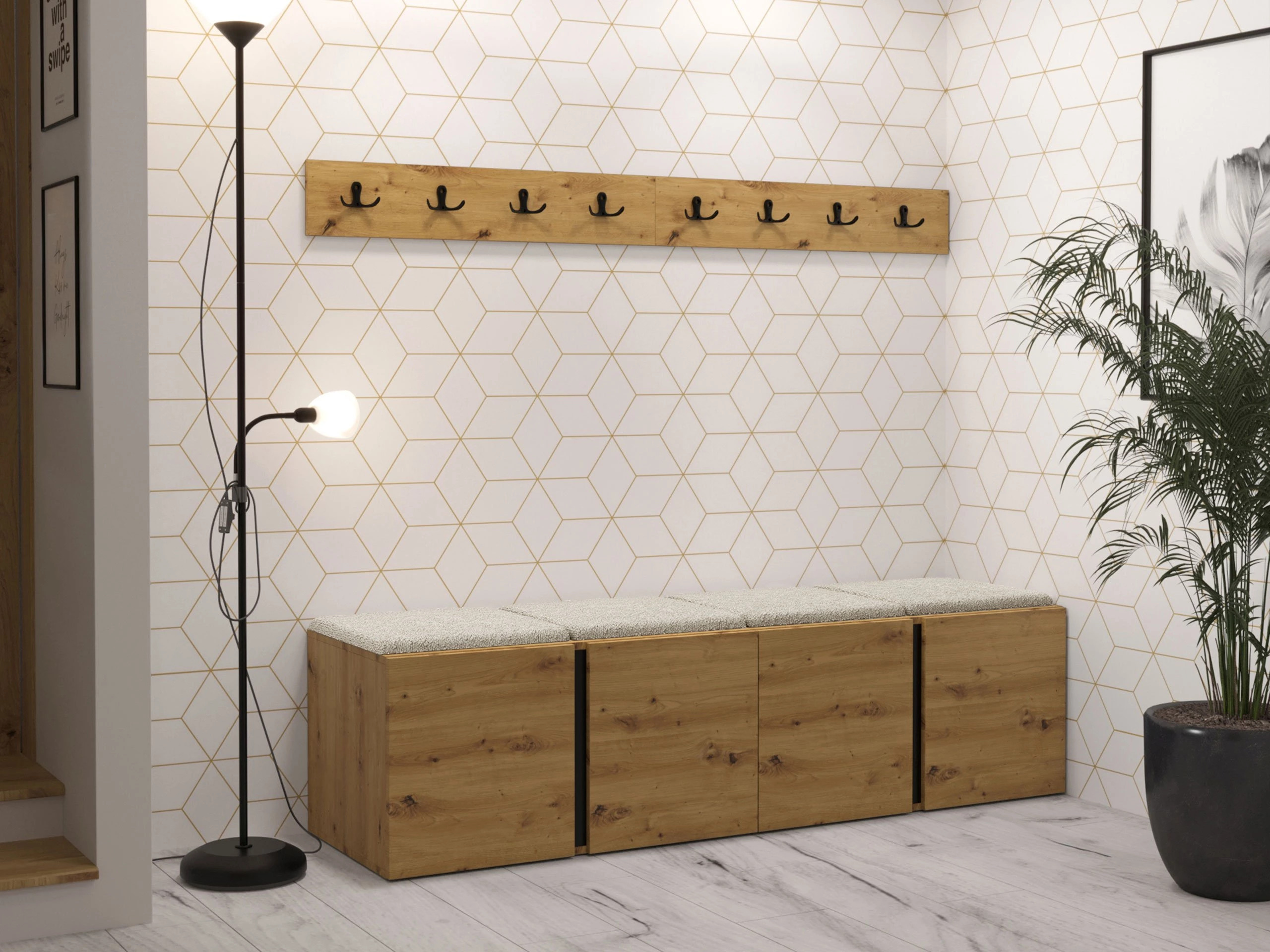 Előszoba garnitúra Pinis VII (Artisan tölgy)