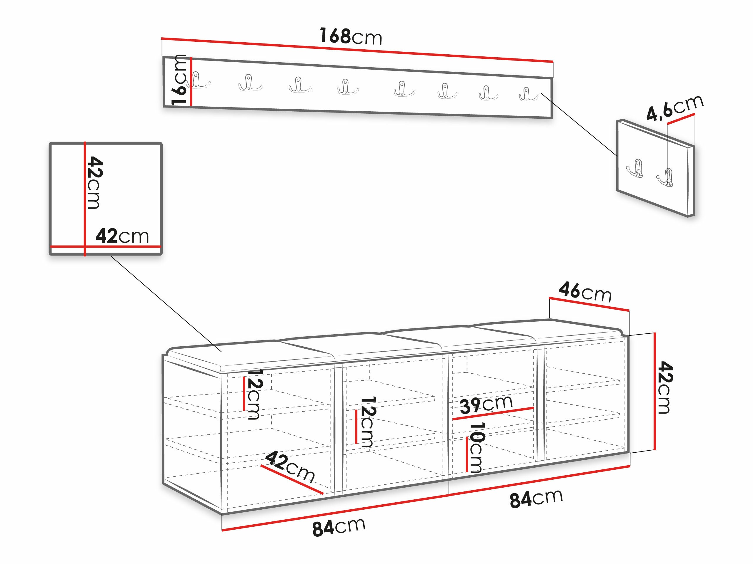Előszoba garnitúra Pinis VII (Manila 02)
