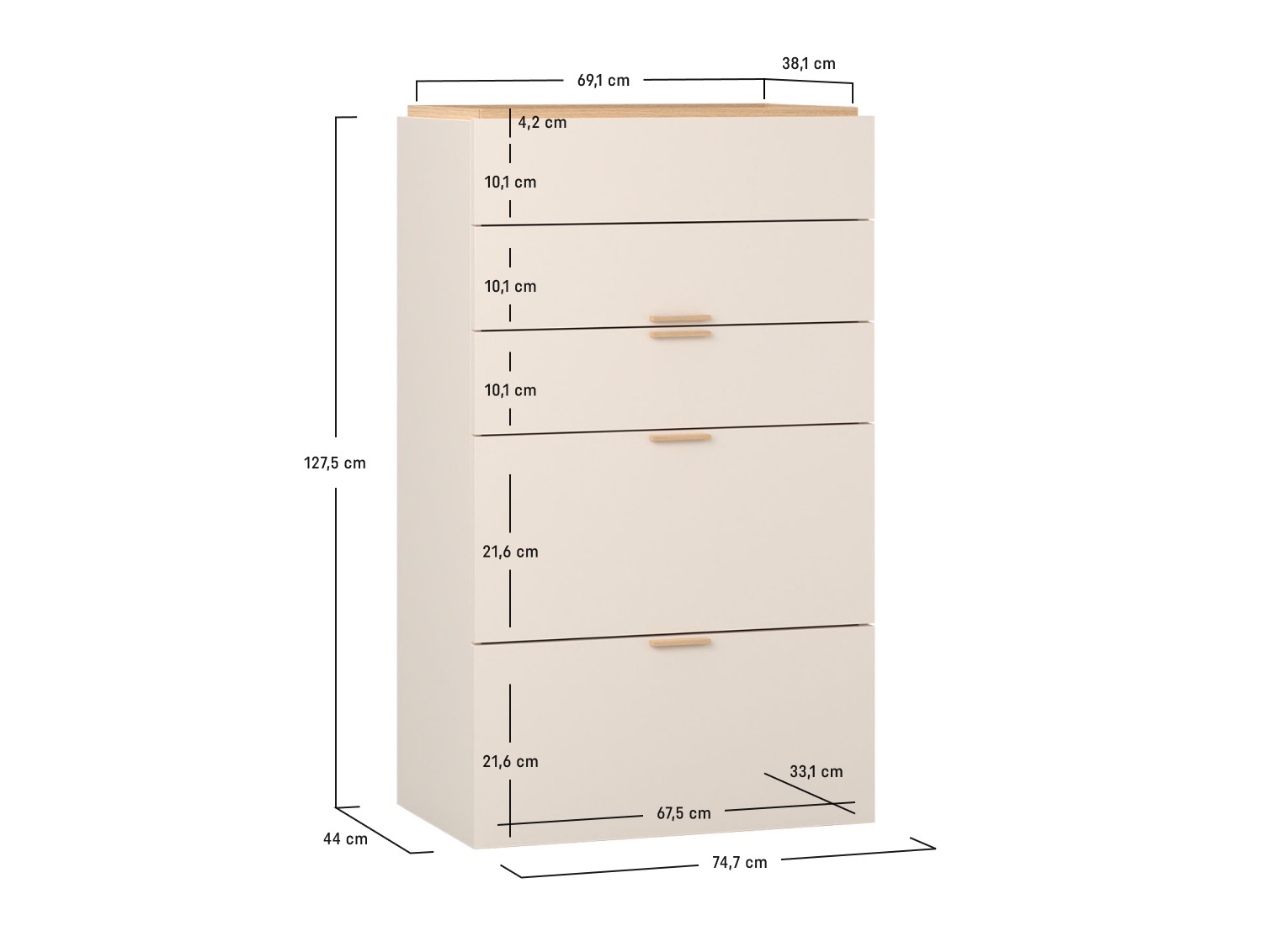 Komód Veldalo 106 (Világos tölgy)