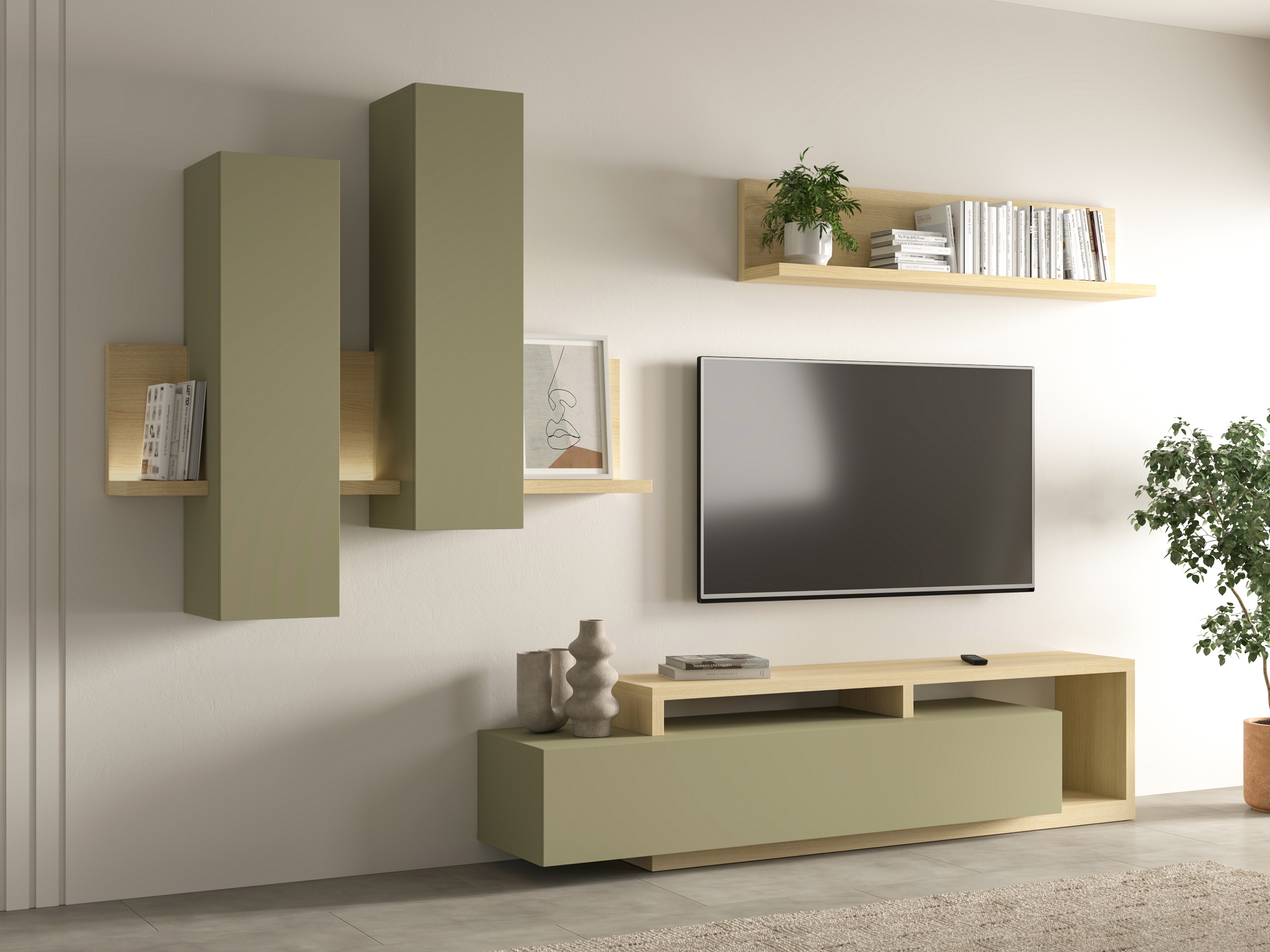 Nappali szett Lutiva 100 (Eukaliptusz + Tölgy)