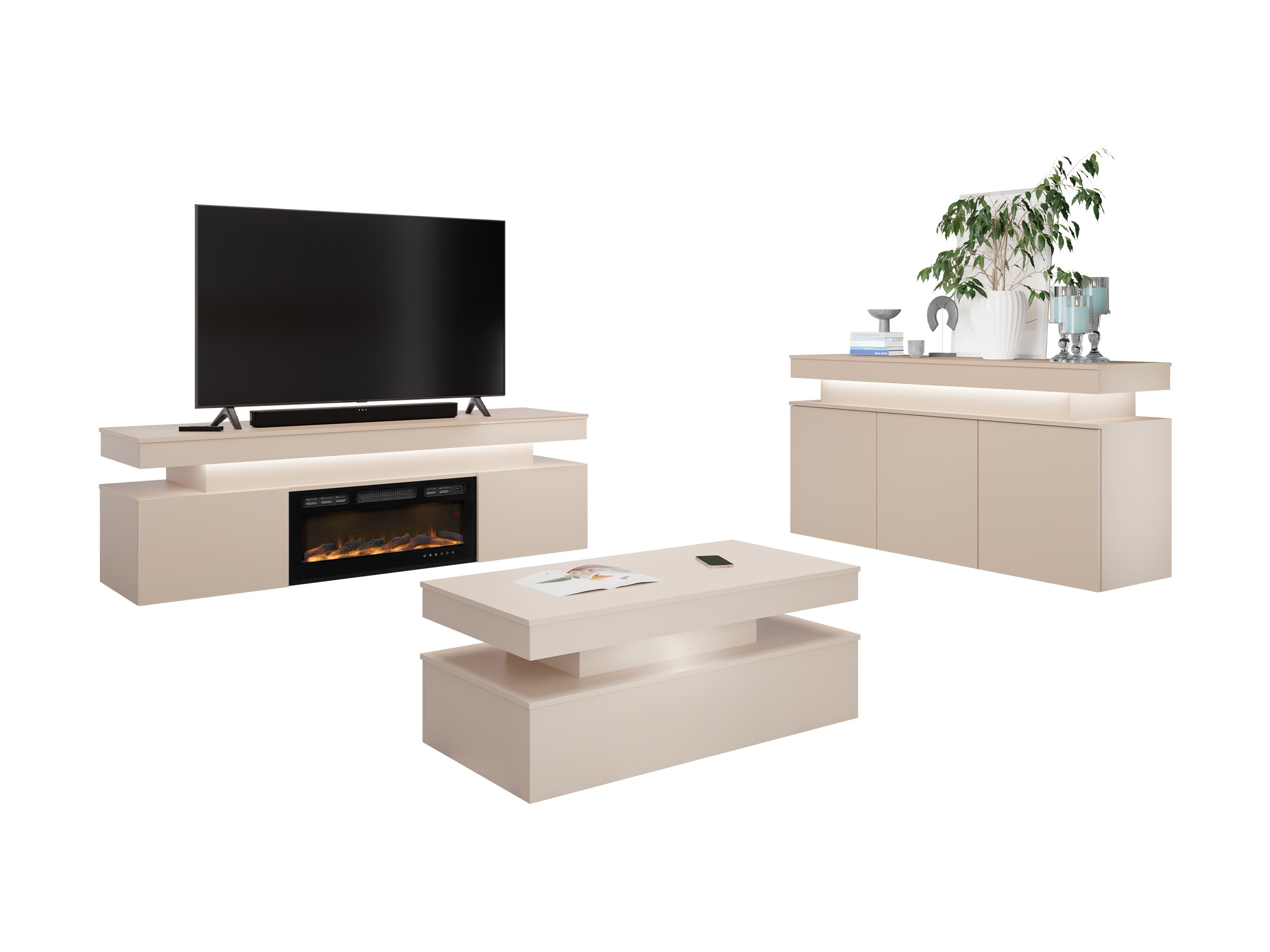 Nappali szett Monfero I (Világosbarna)