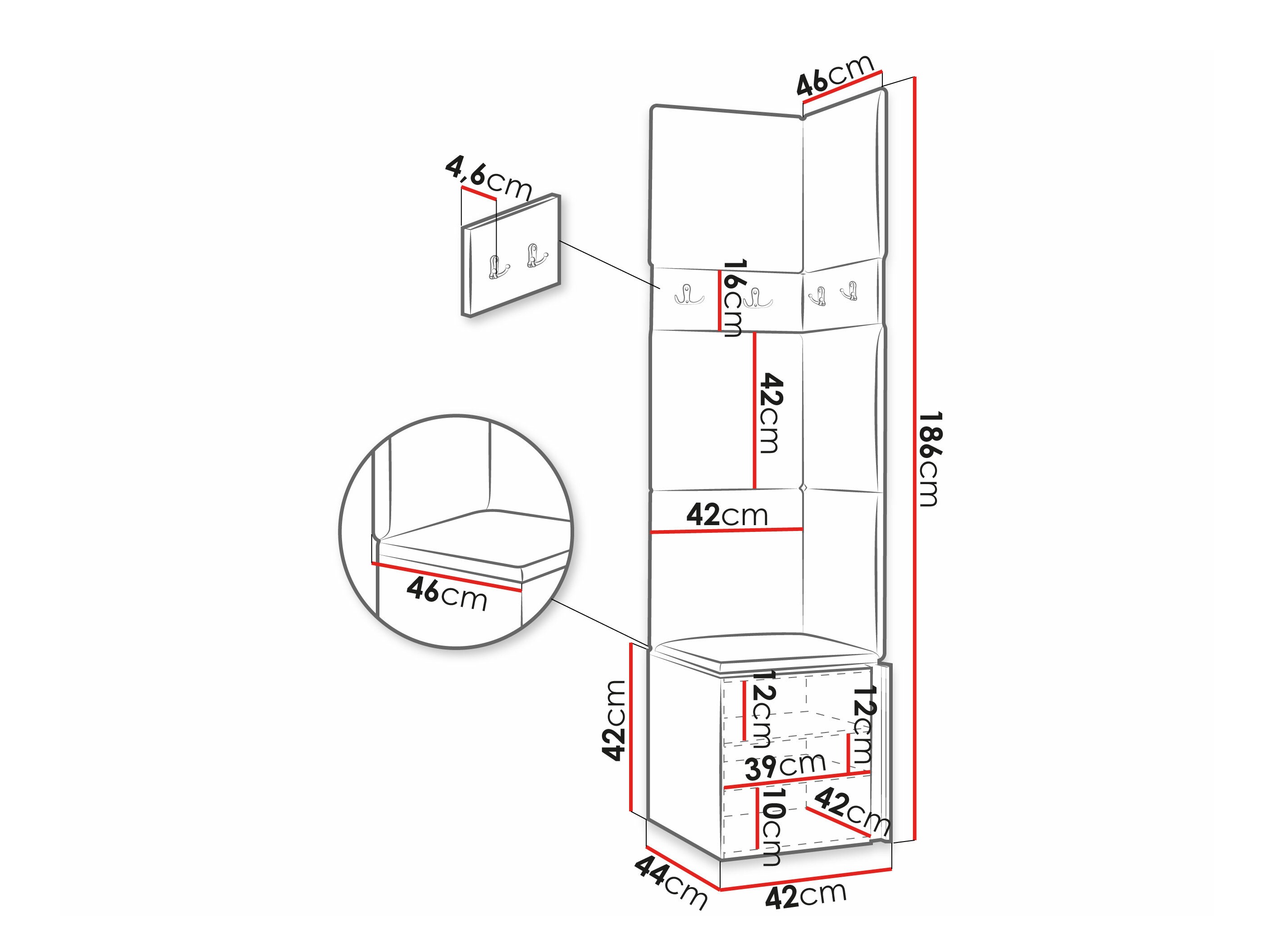 Előszoba garnitúra Hartford 347 (Fehér)