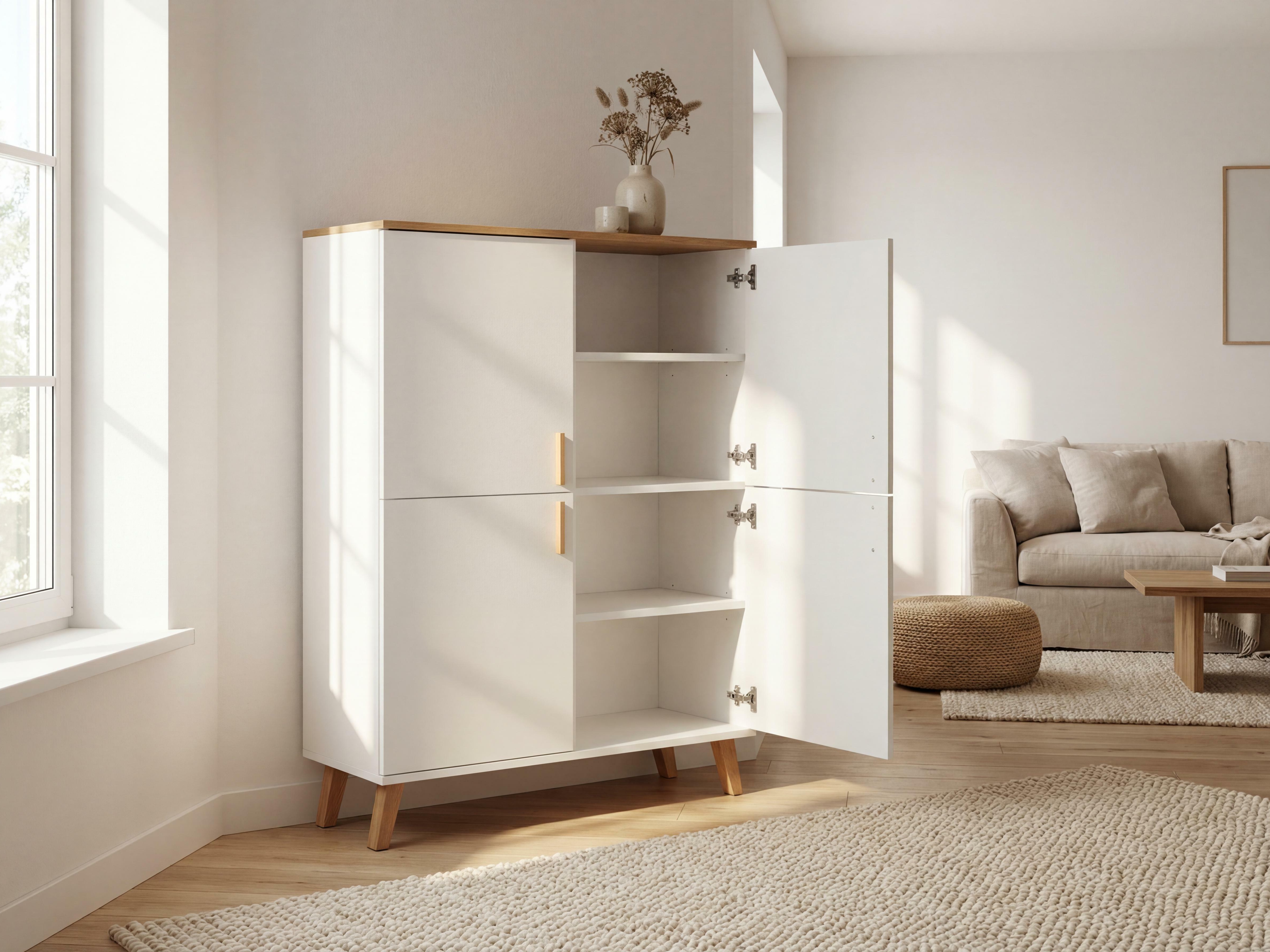 Szekrény Fivbeli 107 (Fehér + Tölgy)
