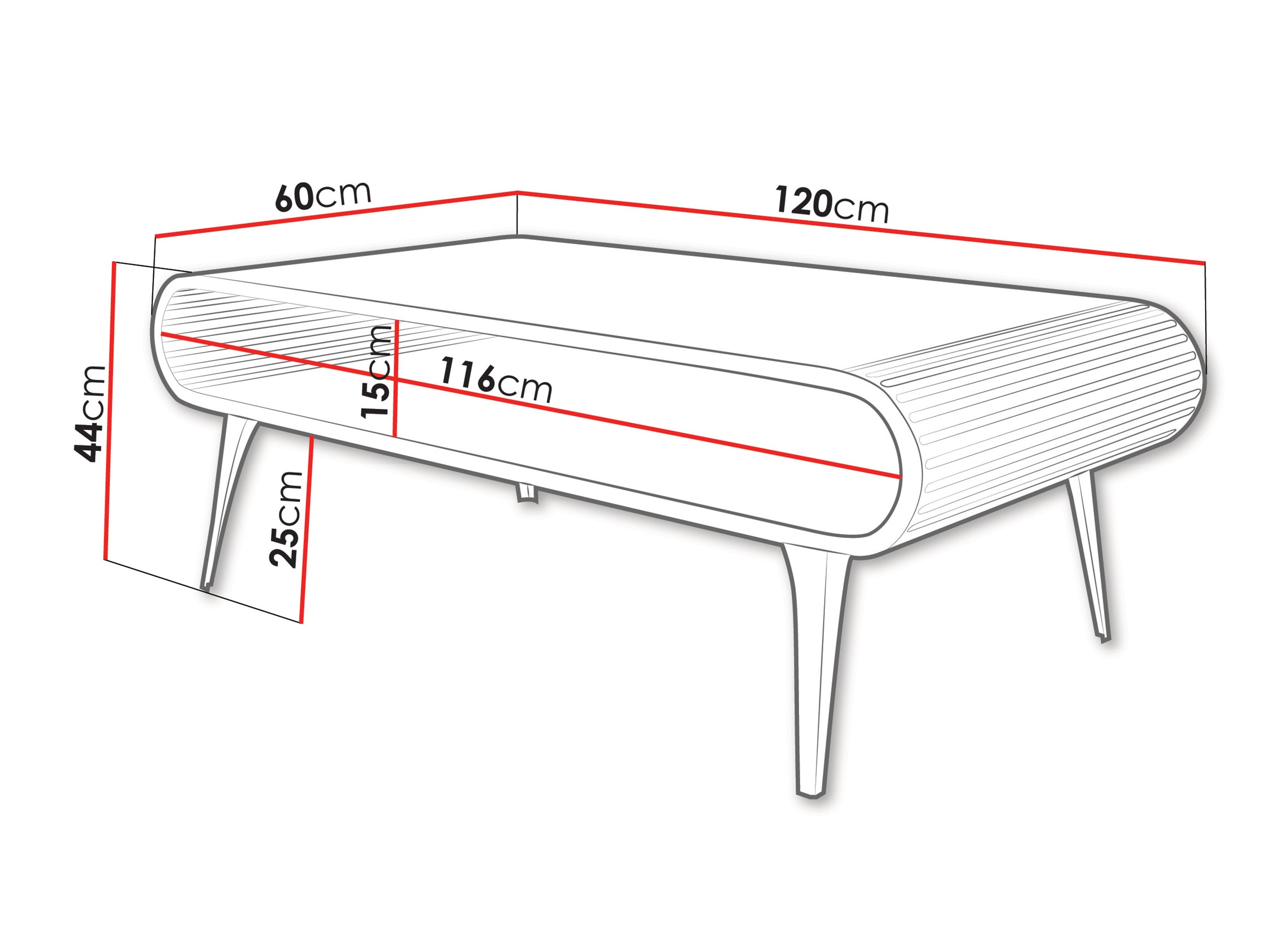Dohányzóasztal Oswego 161 (Fekete márvány)