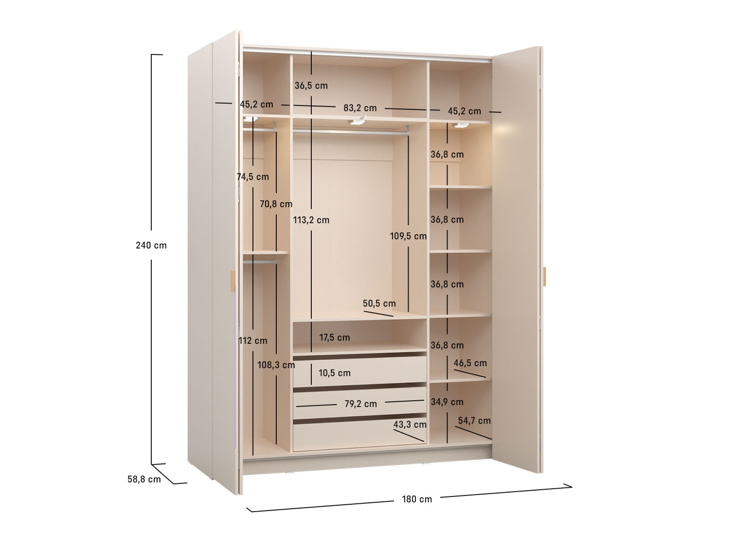 Gardróbszekrény Veldalo 110 (Világos tölgy)