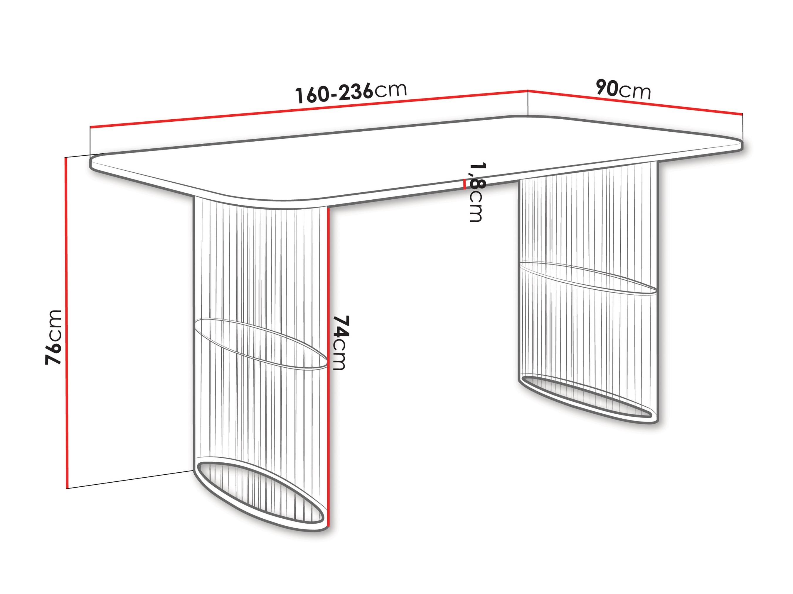 Asztal Oswego 164 (Fehér márvány)