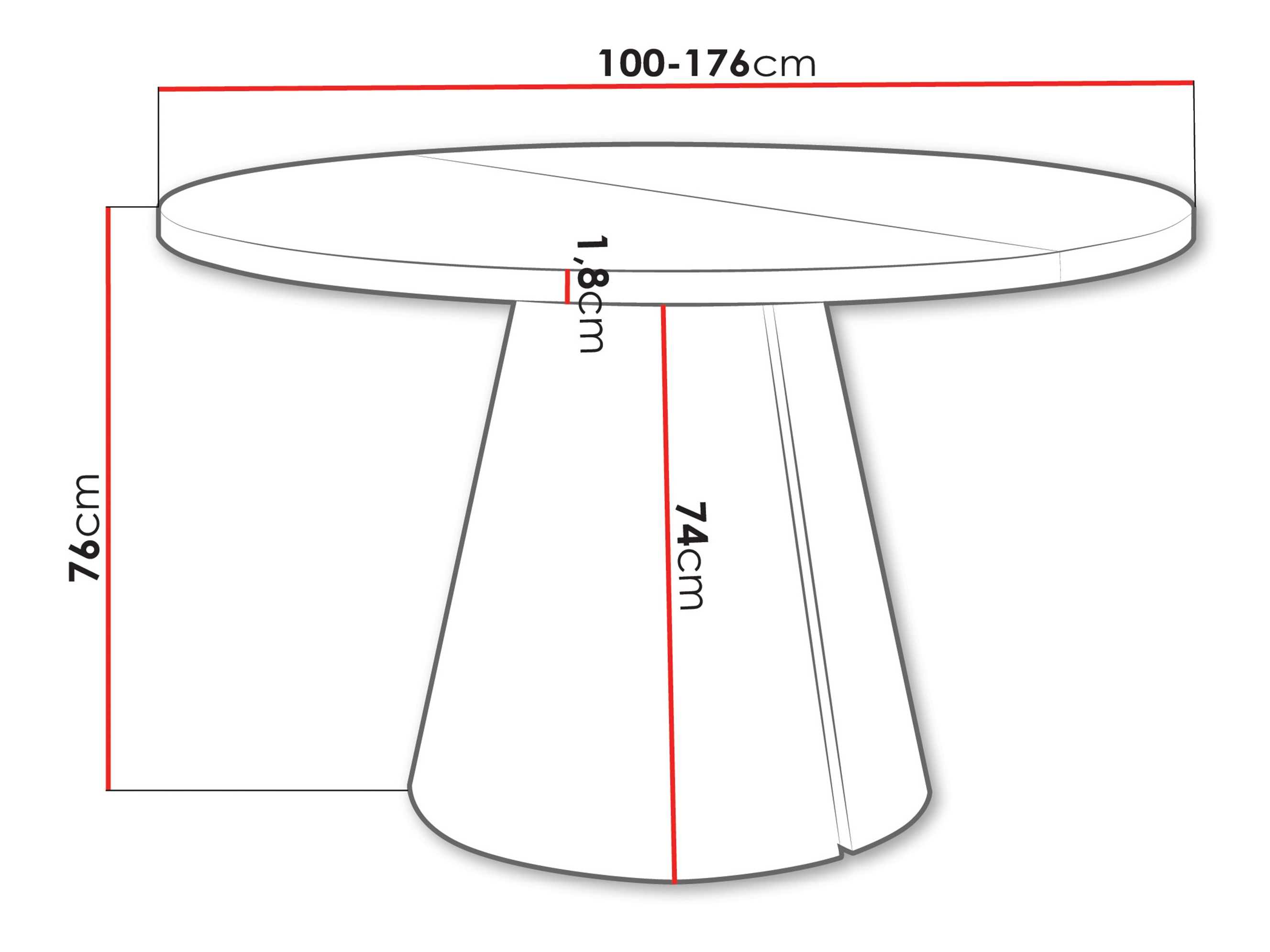 Asztal Oswego 166 (Kasmír)