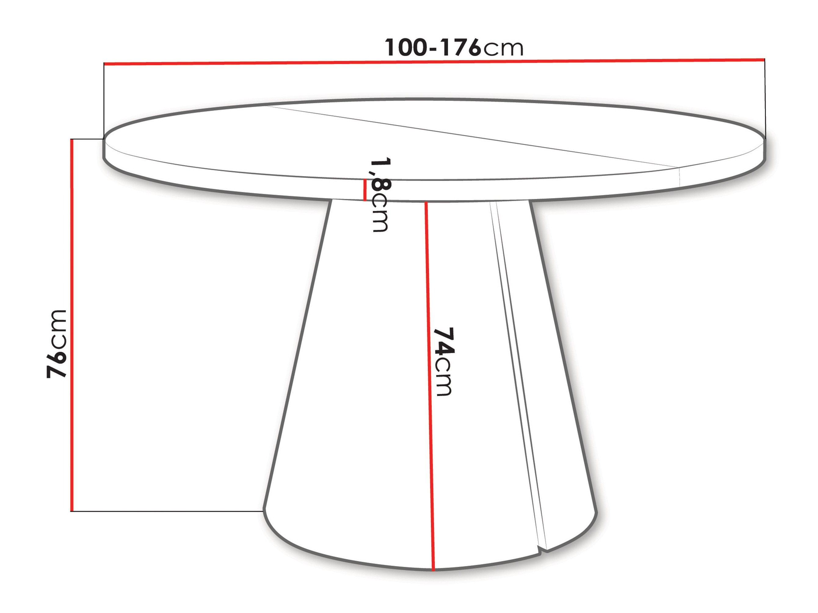 Asztal Oswego 166 (Tölgy)