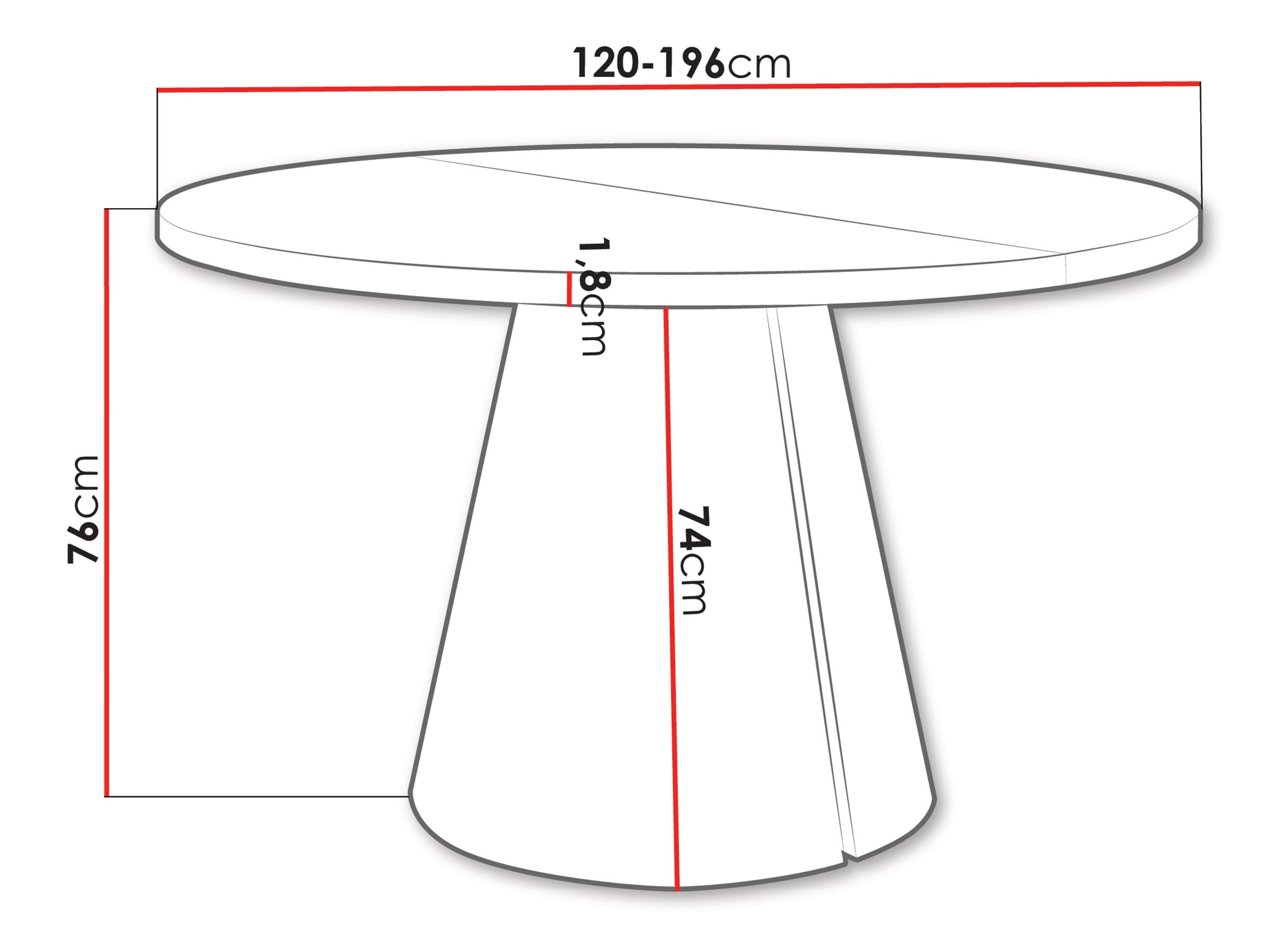 Asztal Oswego 167 (Fekete márvány)