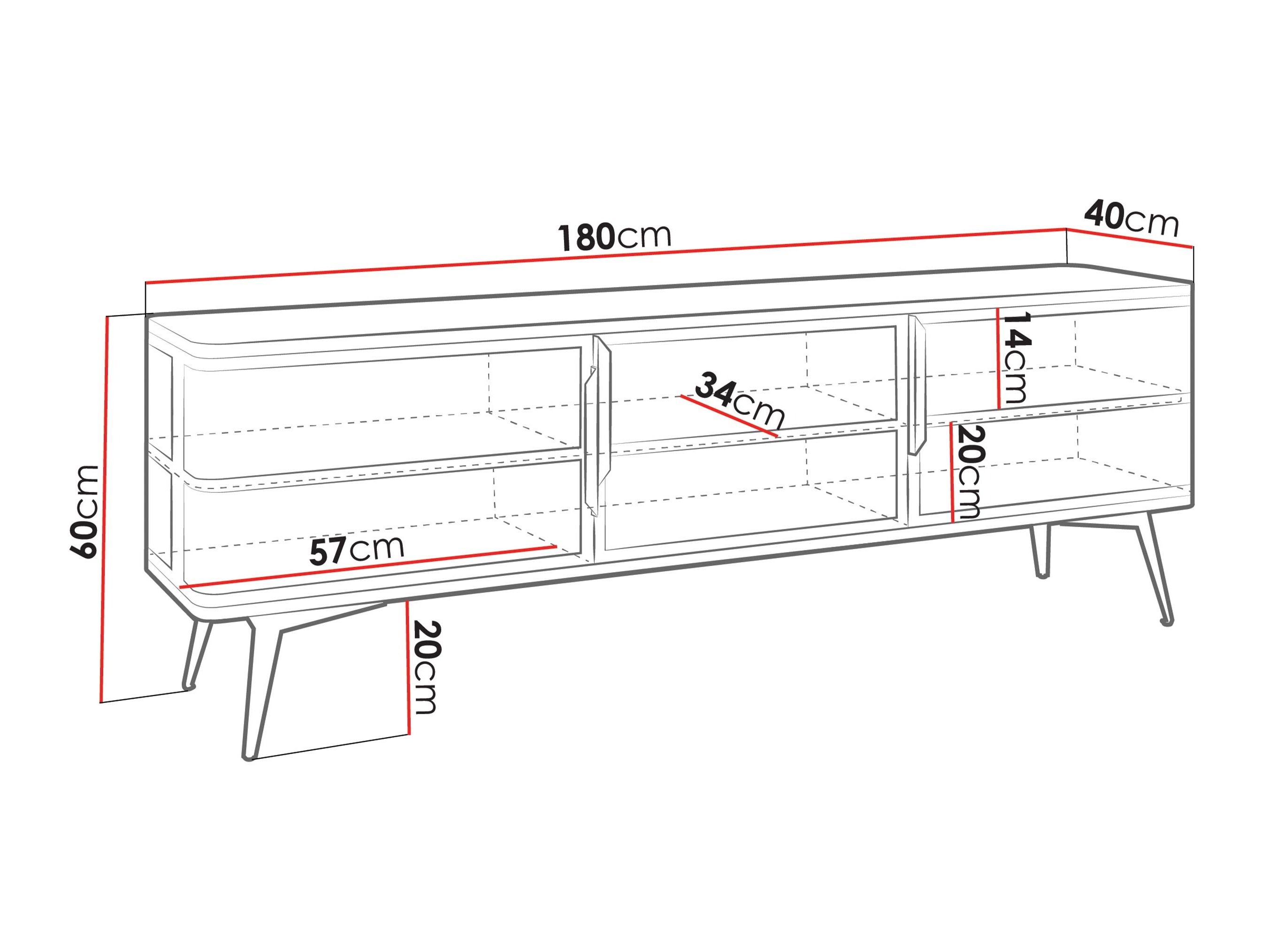 TV-állvány Camfelo 102 (Fekete)