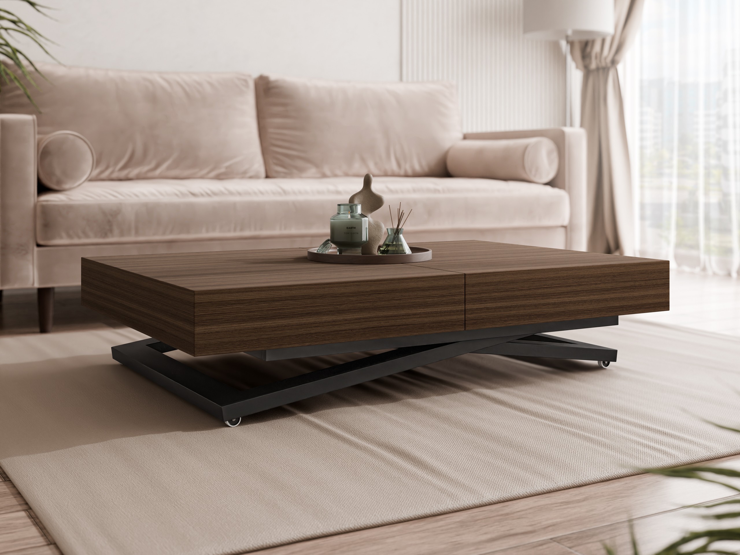 Kihajtható dohányzóasztal Oswego 171 (Dió)