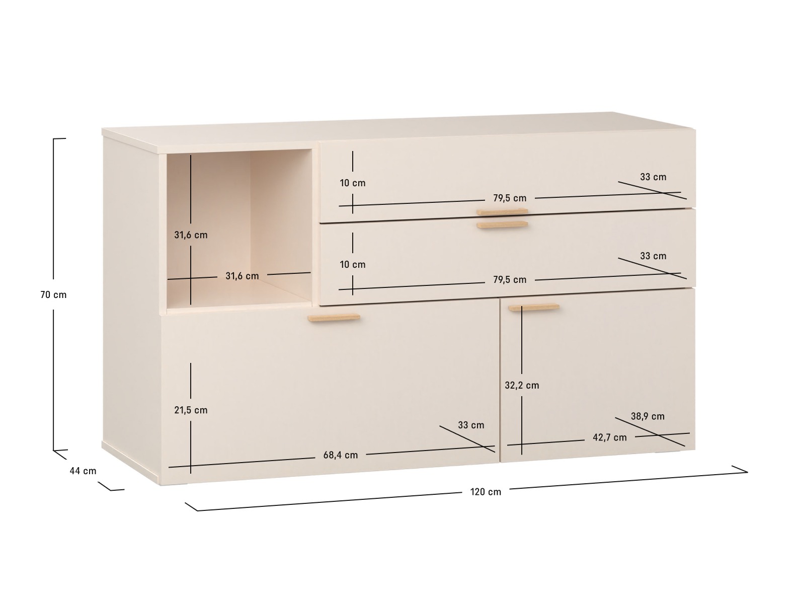 Komód Veldalo 121 (Világos tölgy)