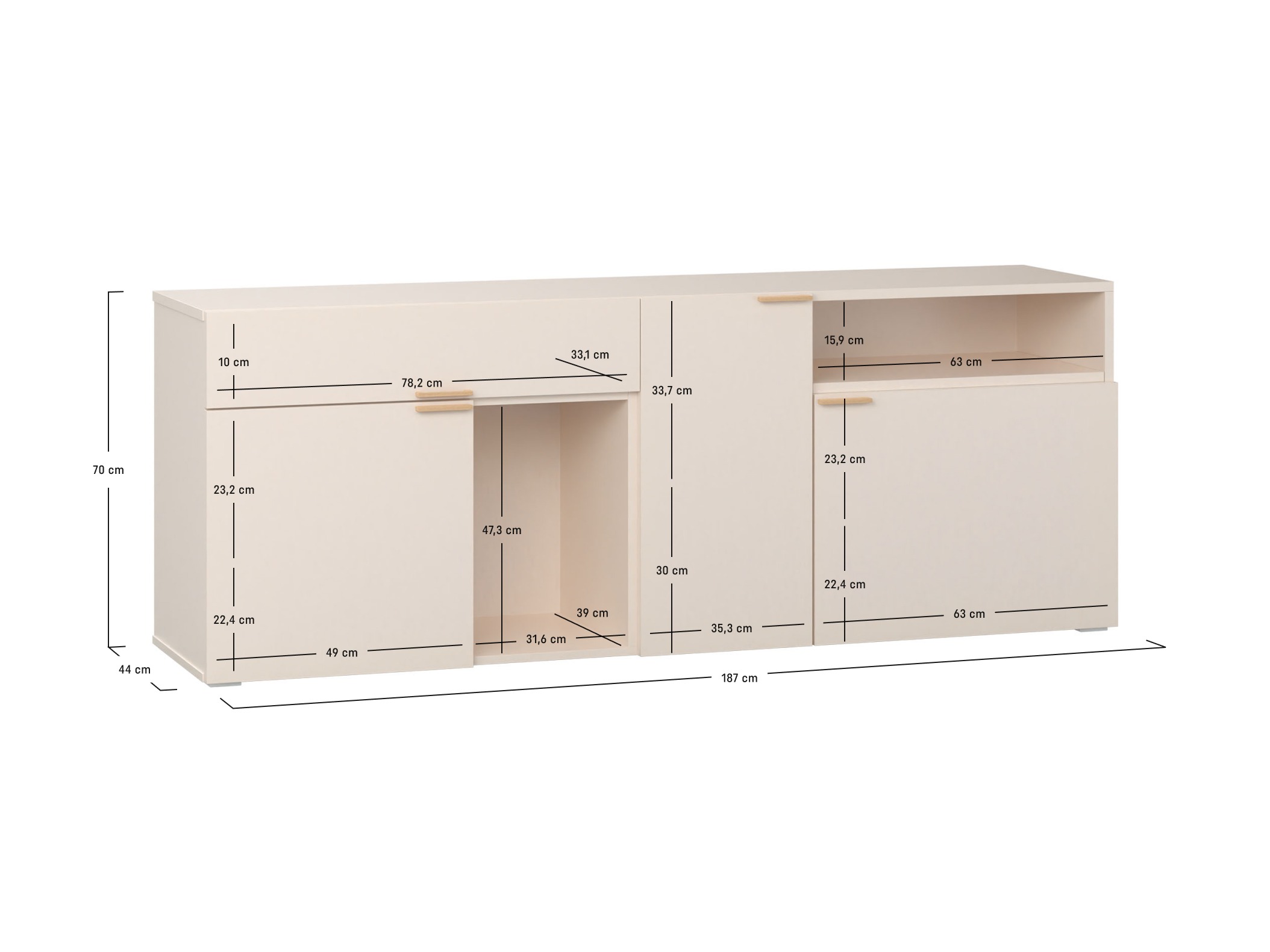 Komód Veldalo 122 (Világos tölgy)