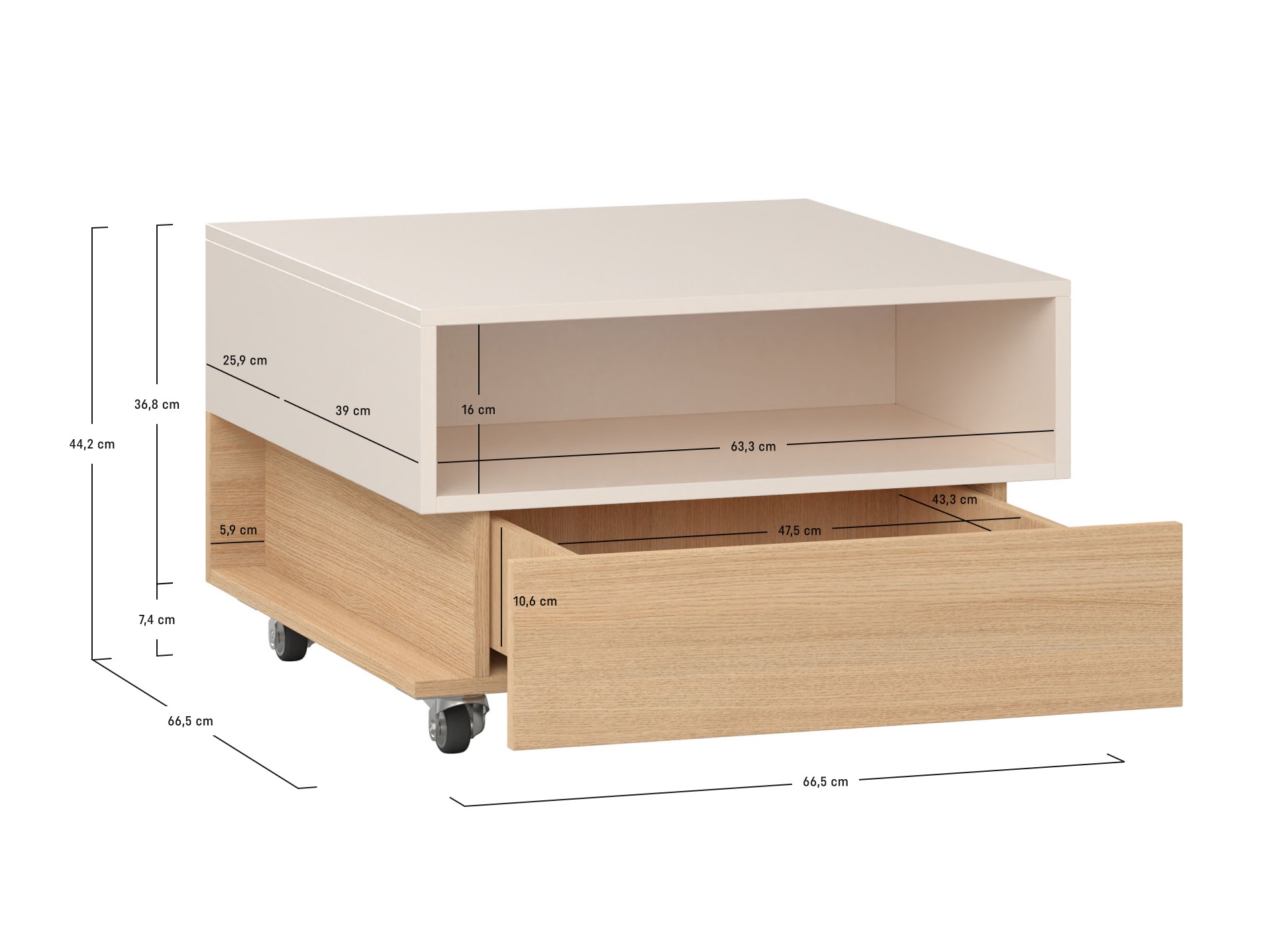 Dohányzóasztal Veldalo 125 (Világos tölgy)